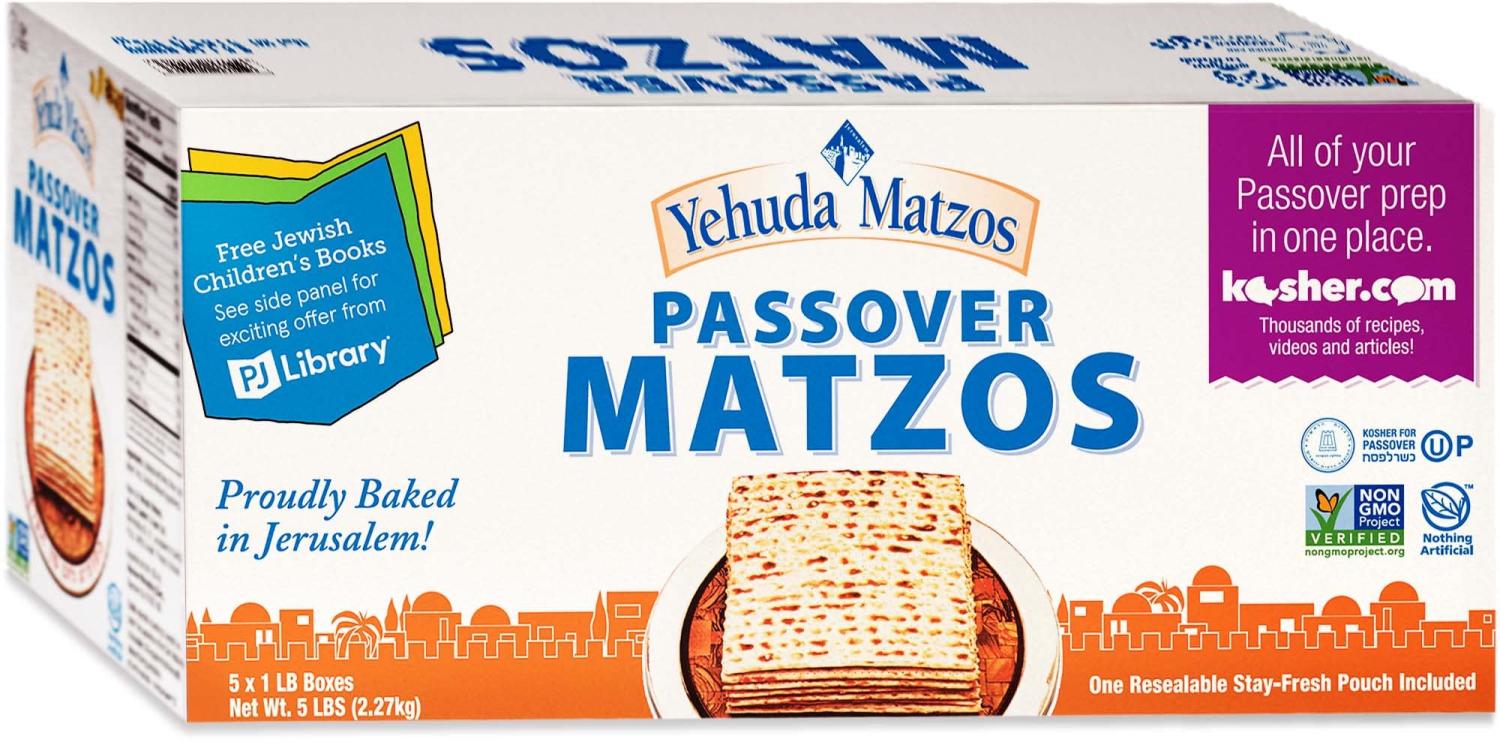 Yehuda Passover 2023 Matzo 1 LB (5 Pack) Bonus 1 Resealable Stay