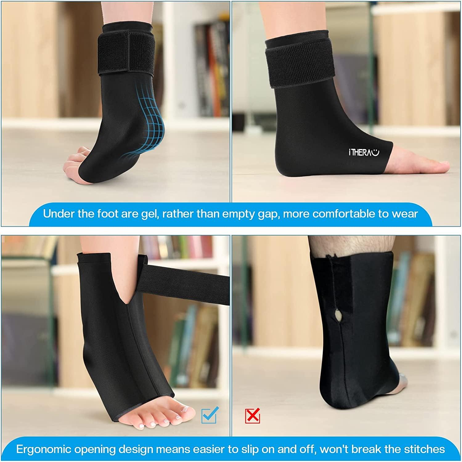 iTHERAU Ankle Ice Pack for Injuries Reusable Gel Foot Ice Pack Wrap
