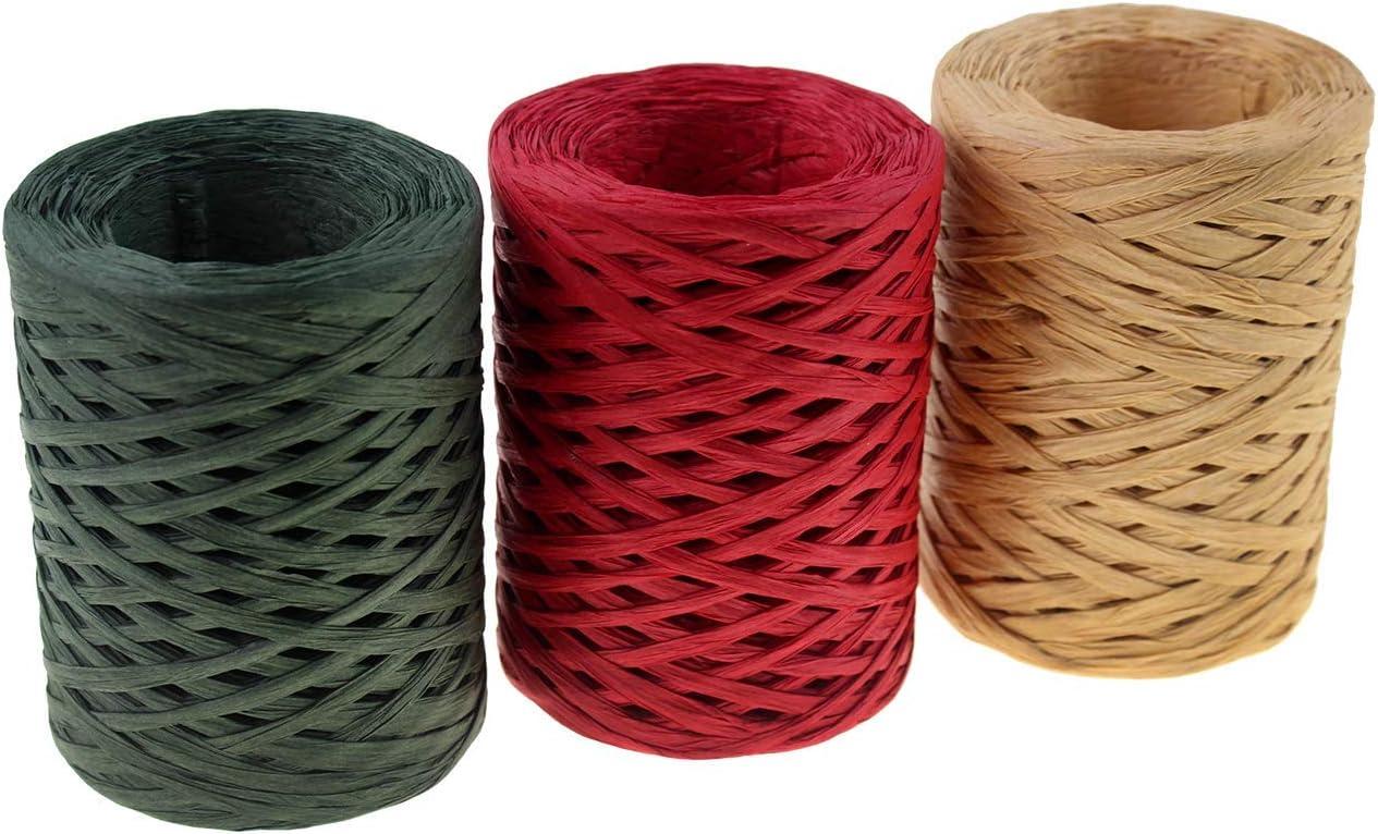 CREATRILL Raffia Ribbon Red Green Natural 3 Rolls 1080 Feet, 360 Feet Each  Roll, Paper Twine Wrapping Ribbon for Christmas - Yahoo Shopping