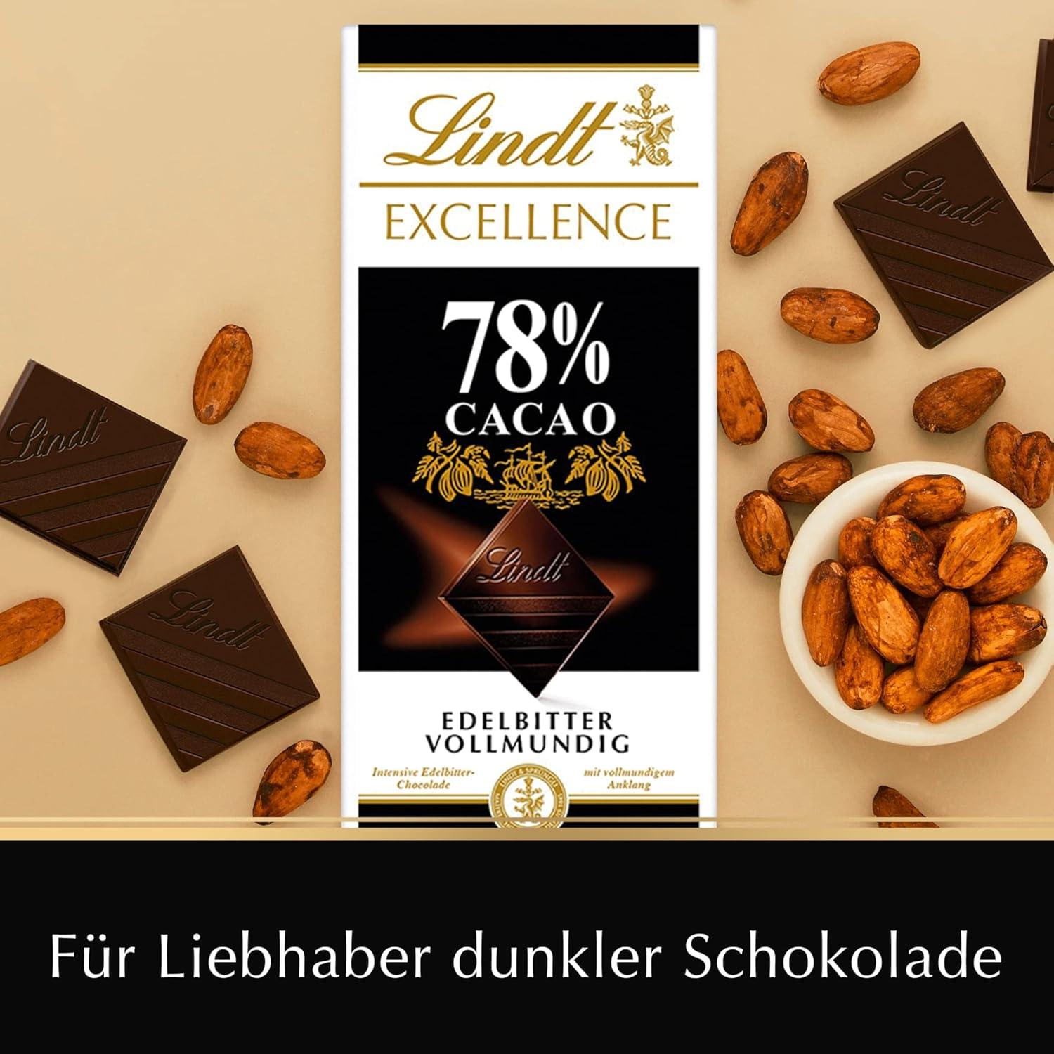 Lindt Excellence 78% Cocoa - Noble Bitter Dark Chocolate | Vegan