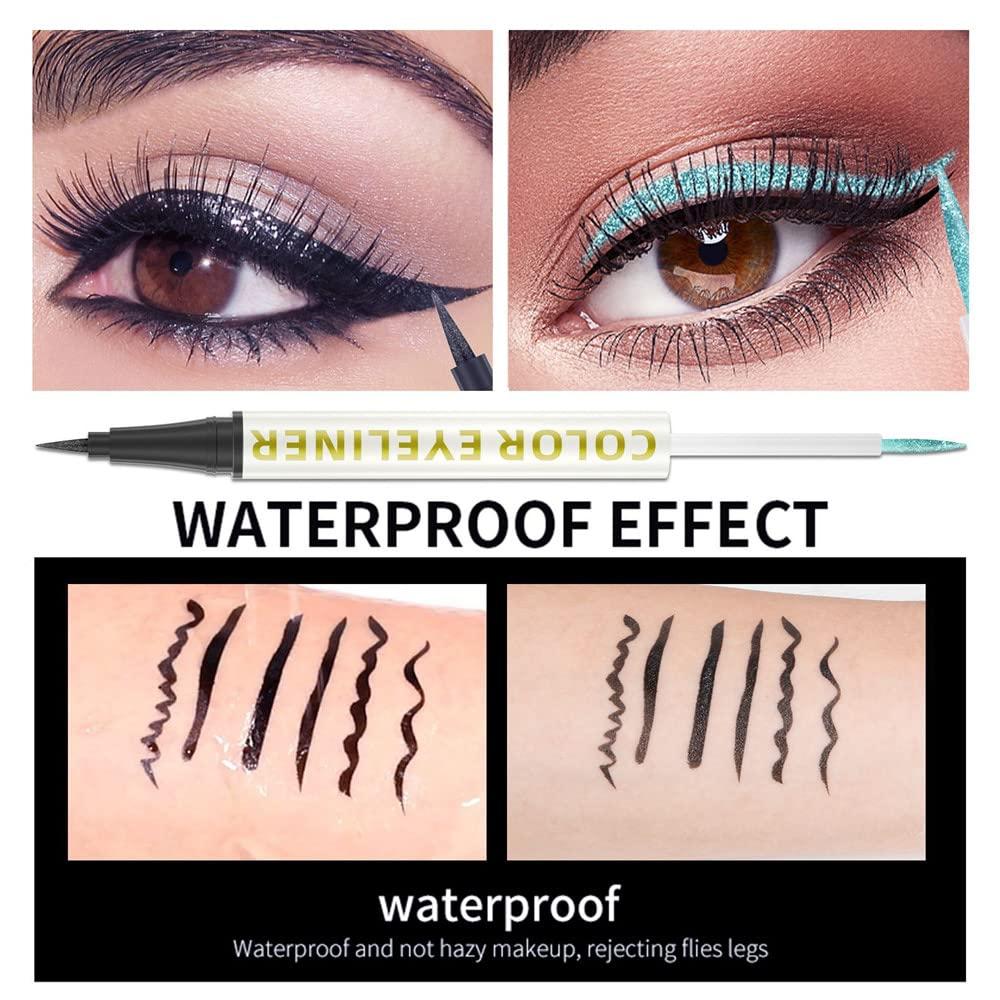 UOCK Double Ended Eyeliner Set Black & Metallic Liquid Eyeliner