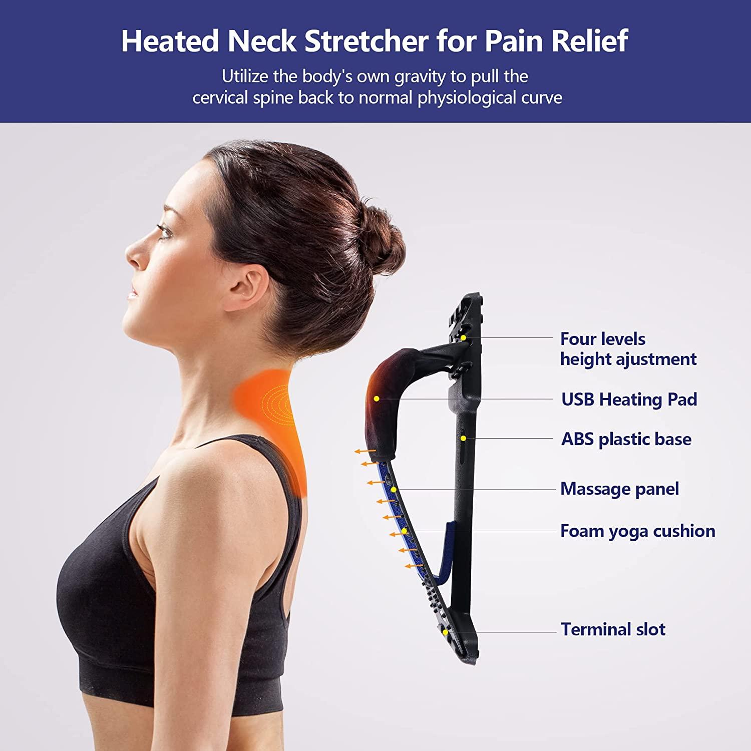 Neck Stretcher for Neck Pain Relief, Heated Cervical Traction Device