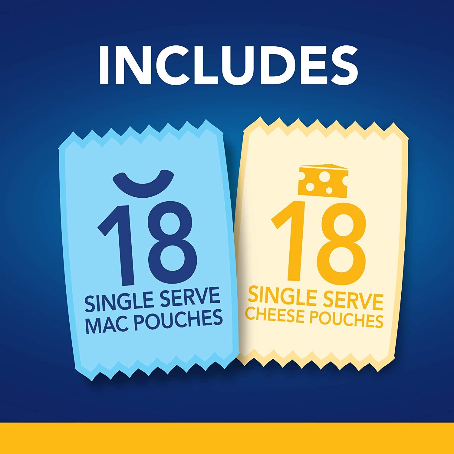 Kraft Easy Mac Original Macaroni and Cheese Dinner 18 Microwaveable Single  Serve Packets