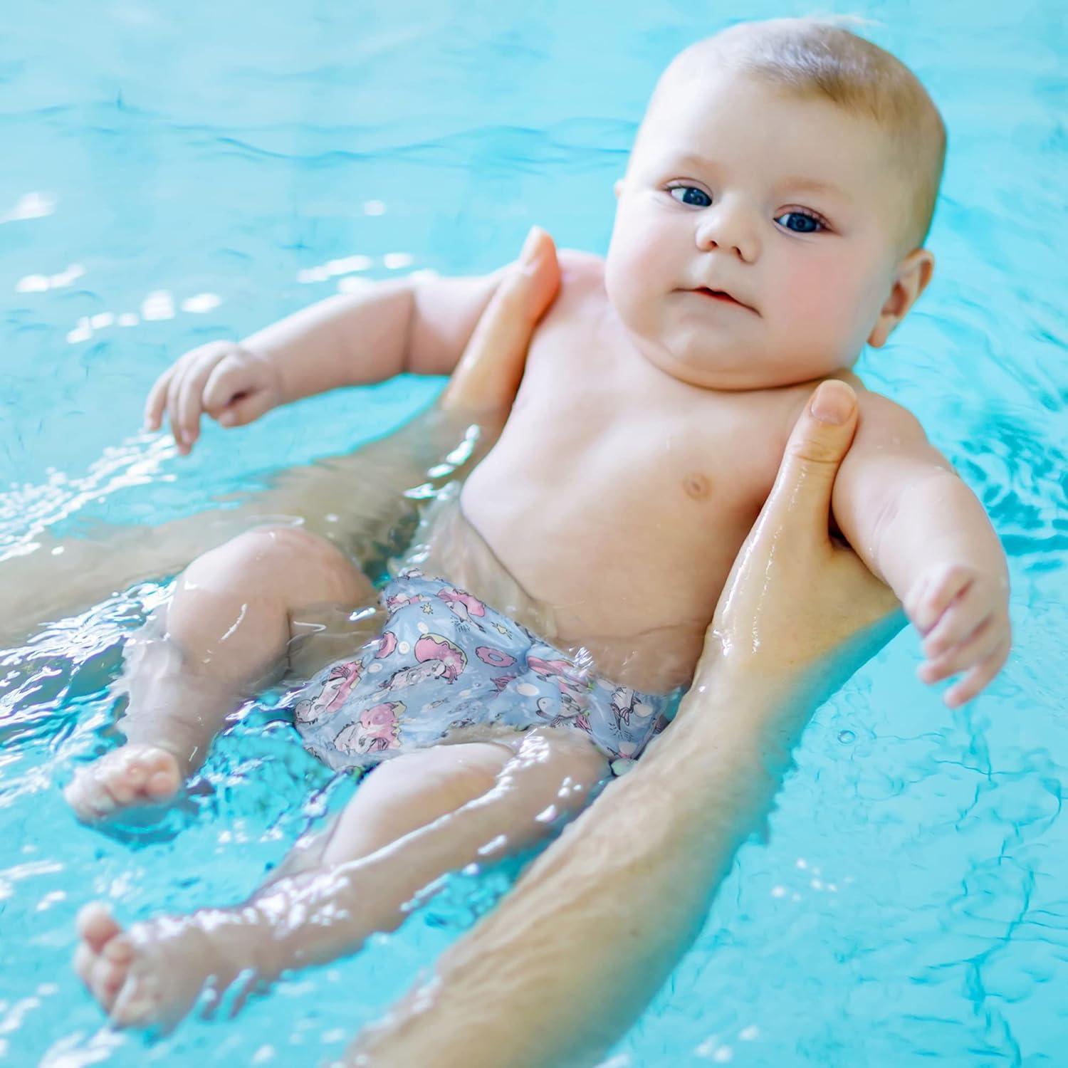 Buy Luxja Reusable Swimming Diapers for Babies Adjustable 2-Pack