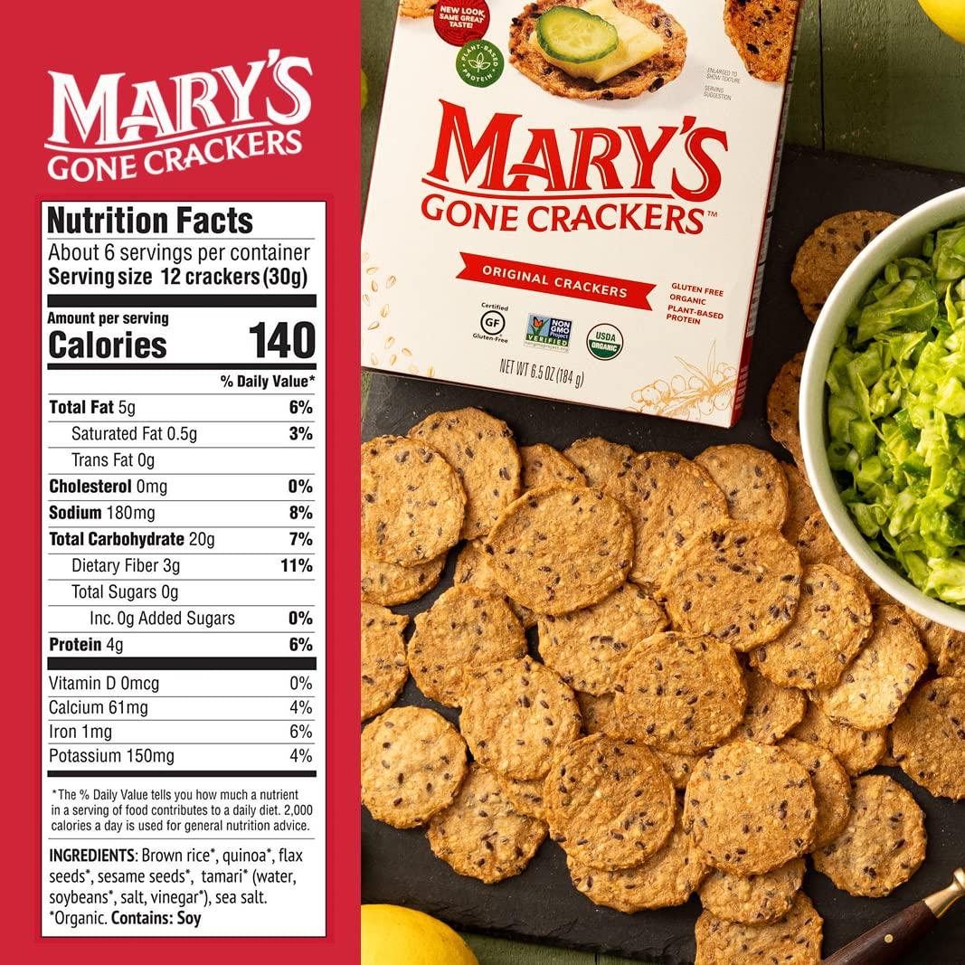 Mary's Gone Crackers Original Crackers, Organic Brown Rice, Flax