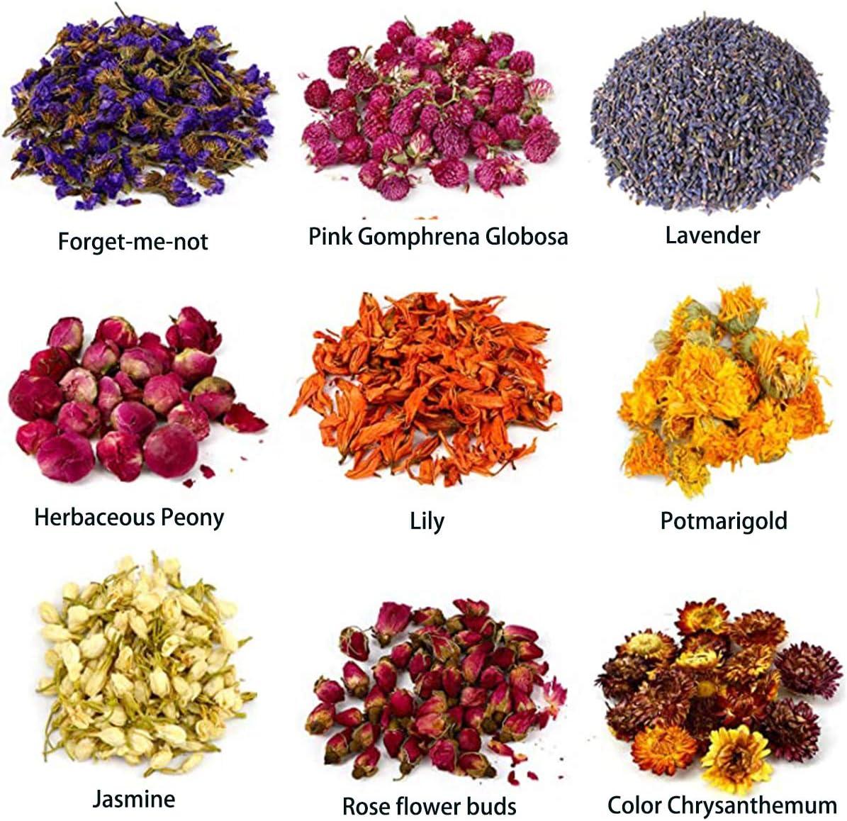 Dried Botanical Flowers , Dried Flowers for Soap Making Supplies, Dry Flowers for Candle Making, Dried Flowers for Bath No Additives, Size: As