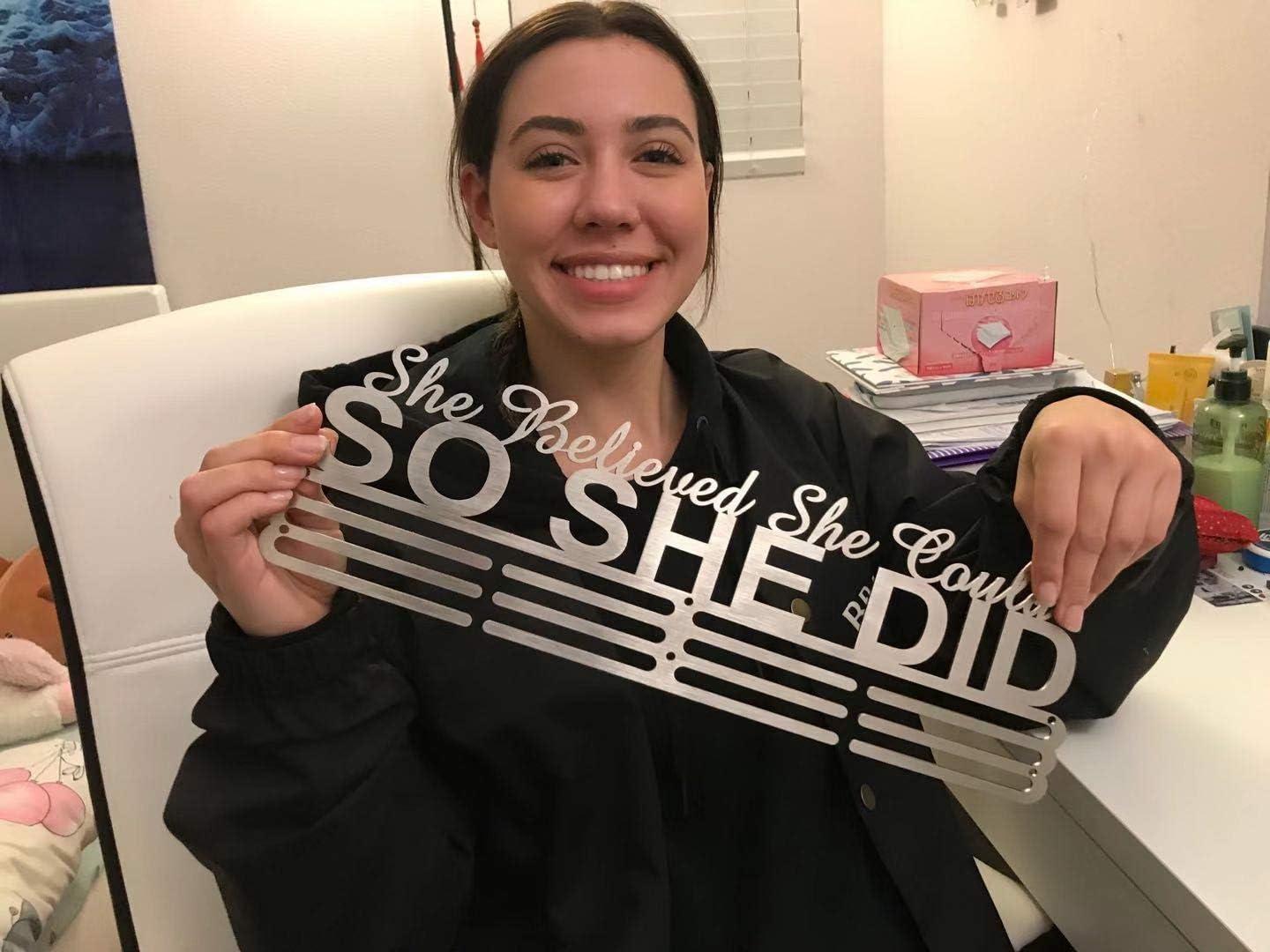 Custom Medal Holder Trophy Display With Photo Frames | Marathon, Race And Cheer Medal Hanger Wall-mounted Medal Holder With Picture Frames