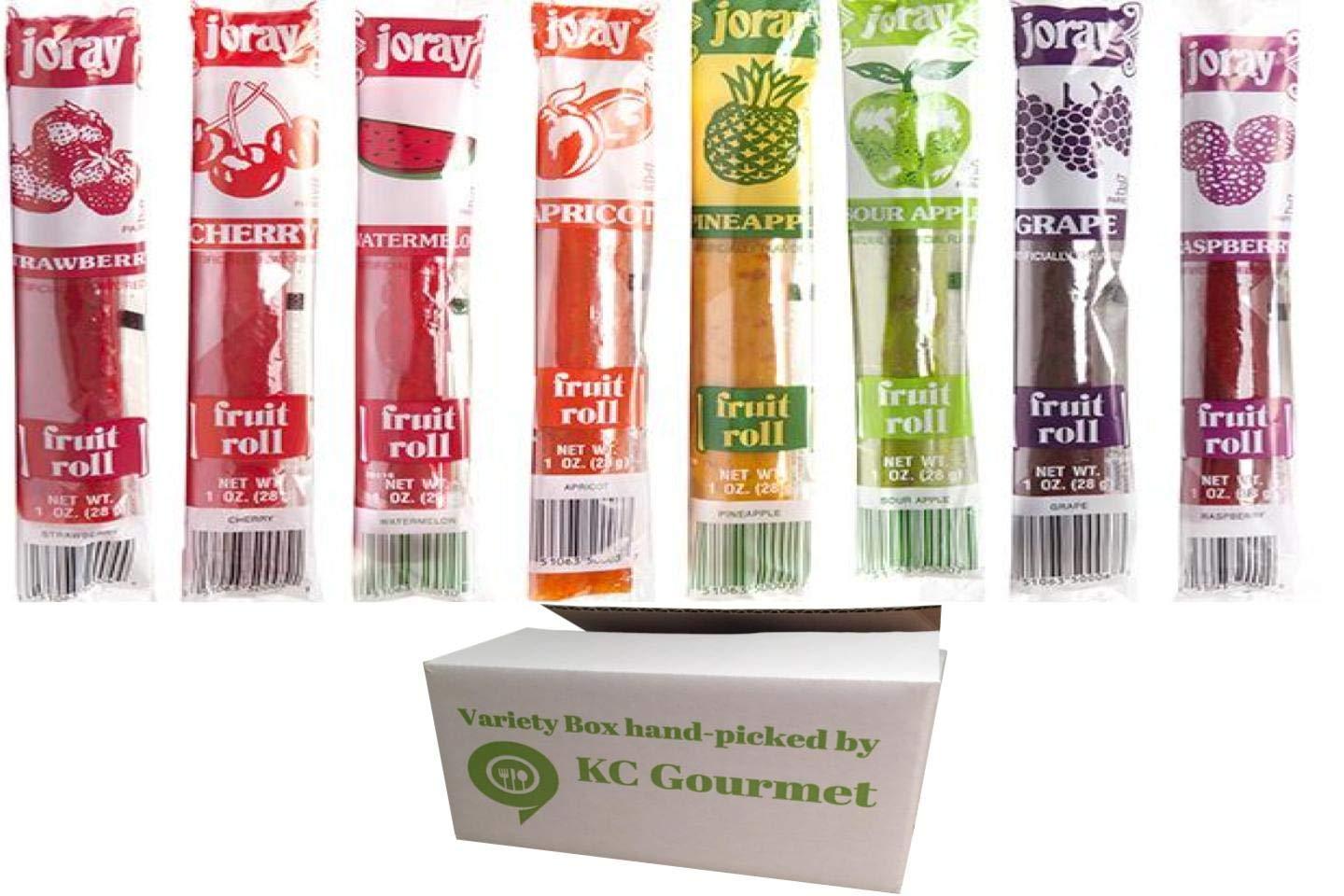 Joray Fruit Roll Variety Pack 24Count .75 oz. (8 Flavors) Delicious Snack Pack