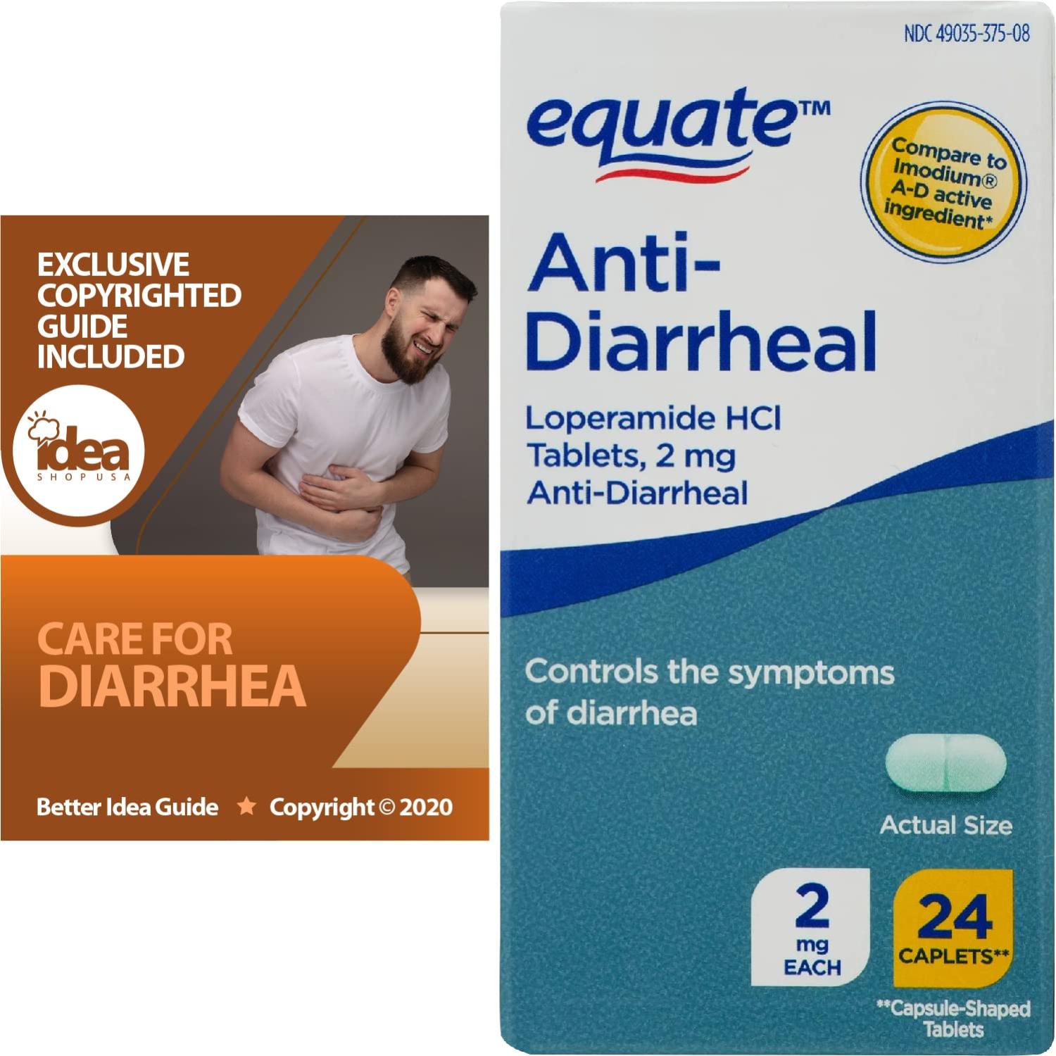 Equate AntiDiarrheal Loperamide Hydrochloride 2mg 24 Caplets Bundle