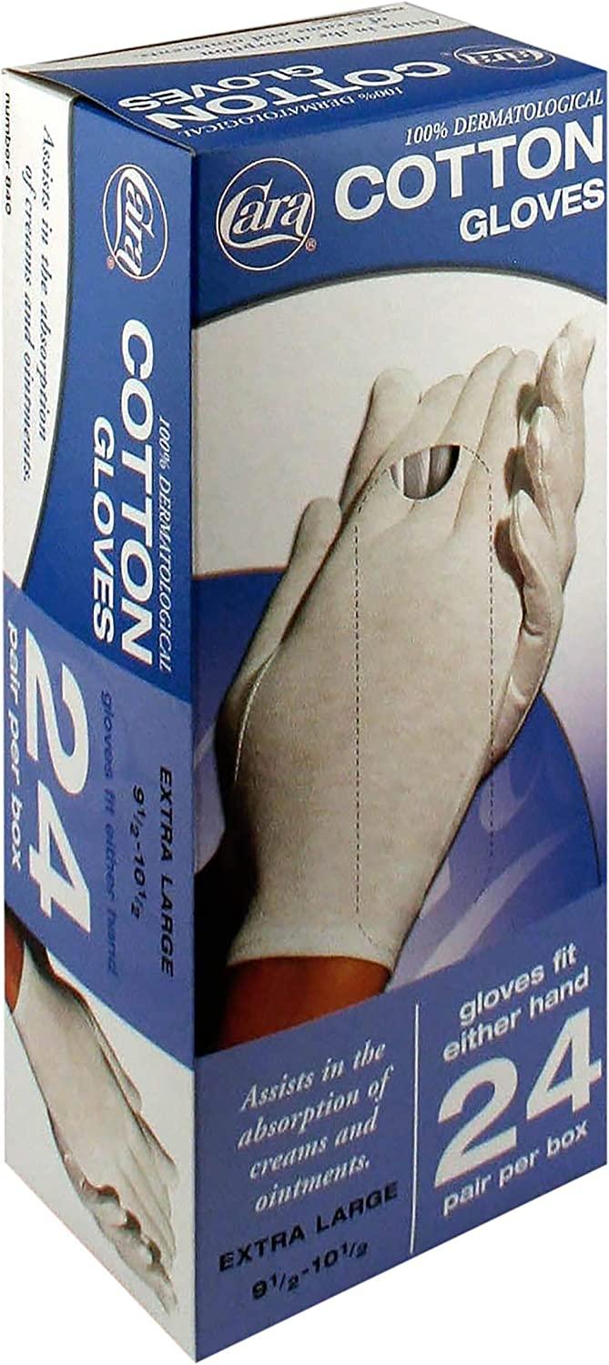 CARA Moisturizing Eczema Cotton Gloves Large 24 Pair Pack