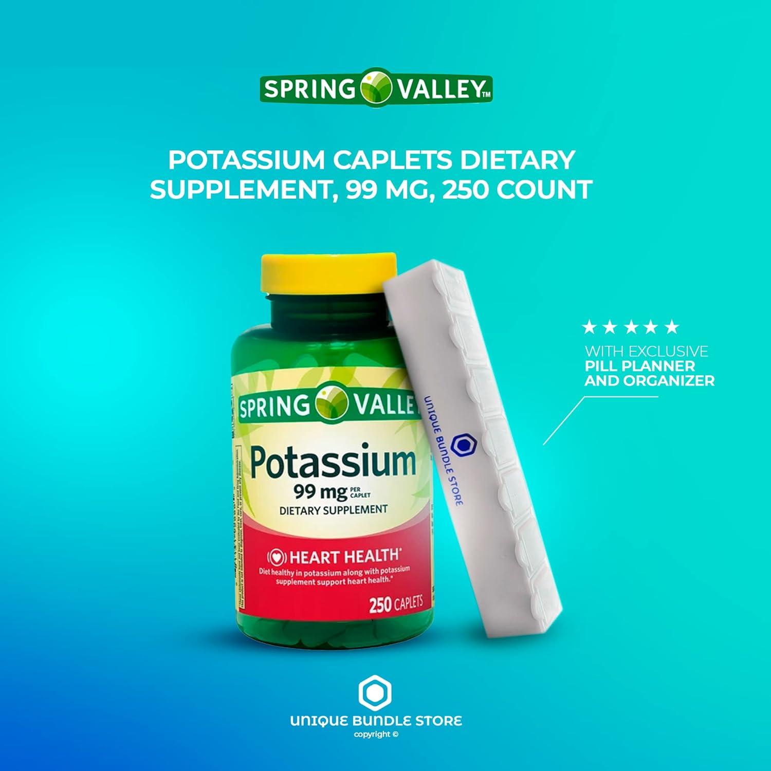 Spring Valley Potassium Supplement Caplets Dietary Supplement 99 mg 250