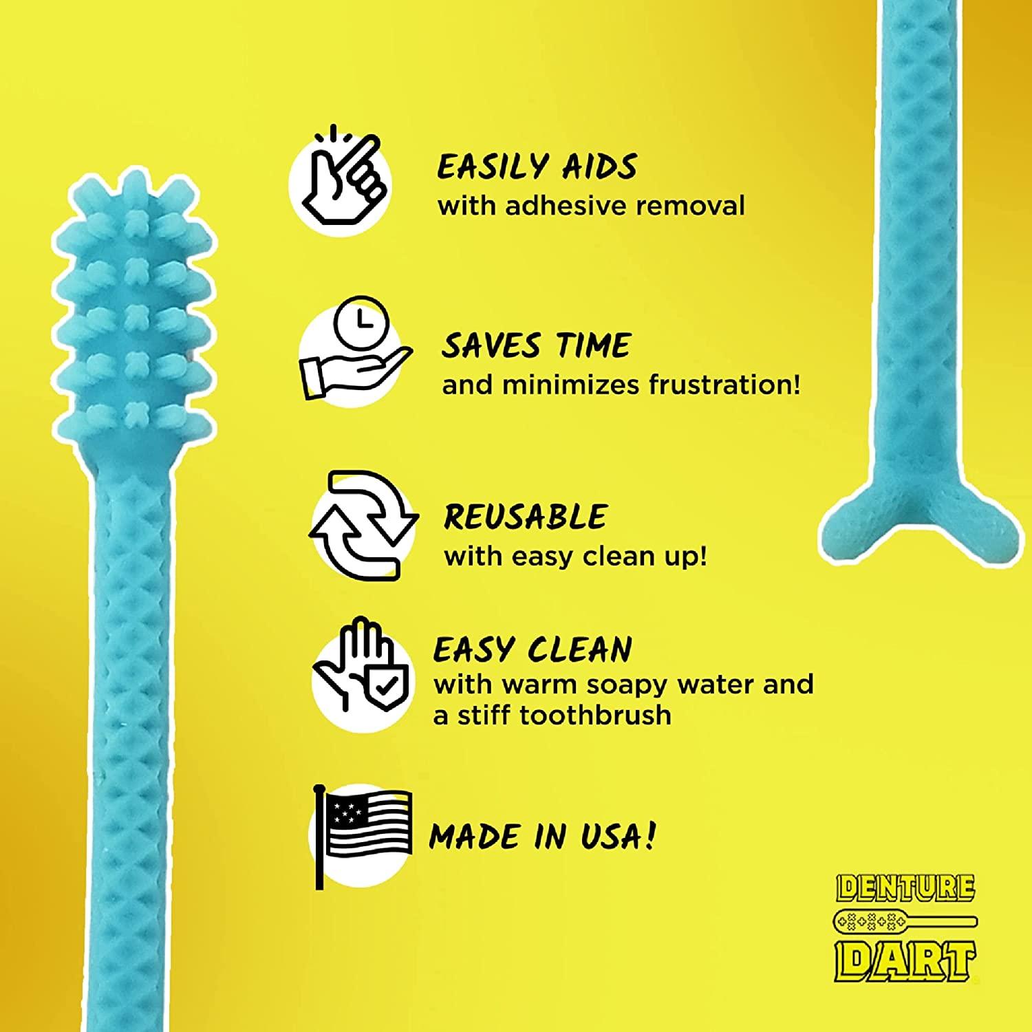 Denture Dart V3 Hard Plastic Denture Brush Denture Gel Adhesive