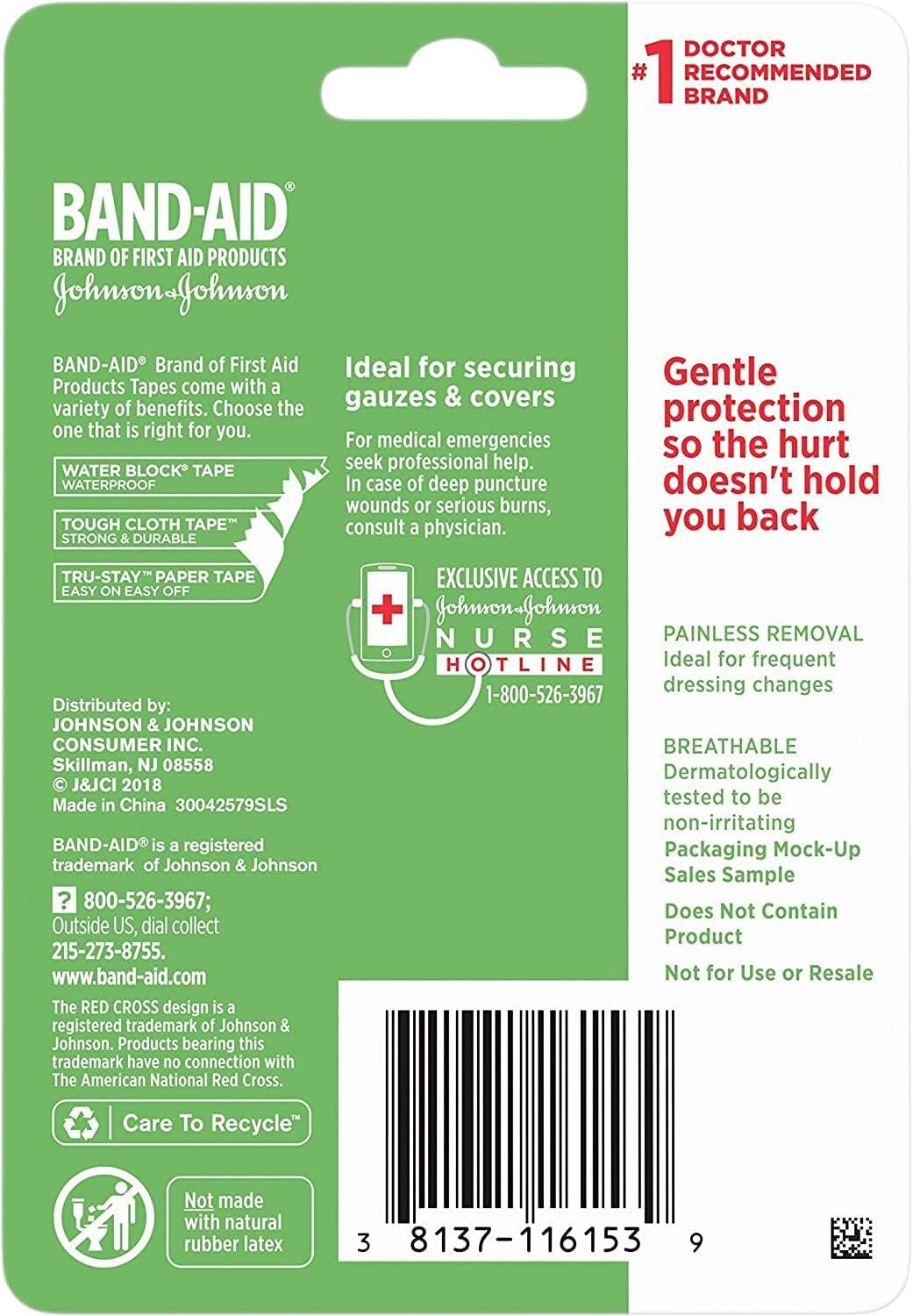 JOHNSON & JOHNSON BandAID First Aid Paper Tape 1 Inch X 10 Yards 10