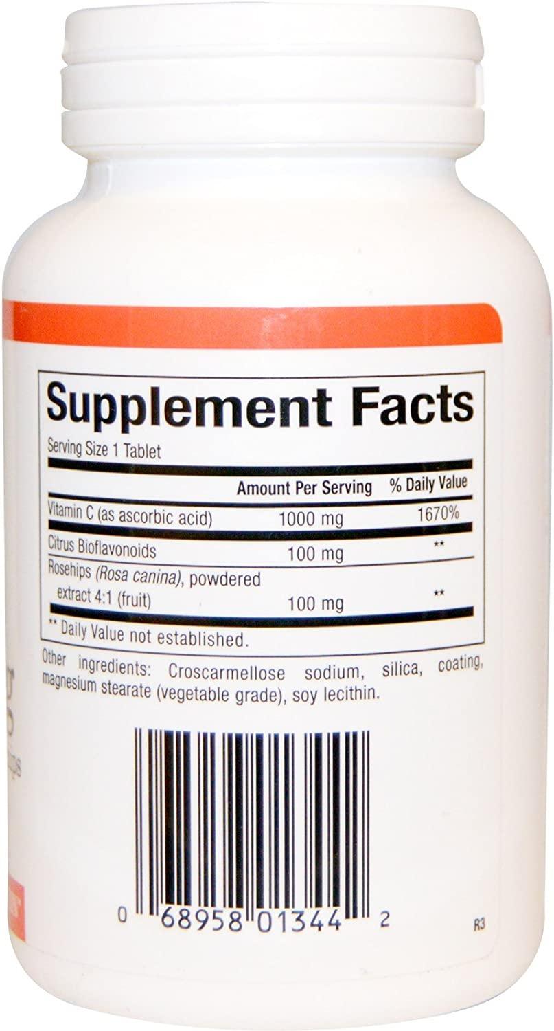 Natural Factors Vitamin C Plus Bioflavonoids & Rosehips 1000 mg 90 Tablets
