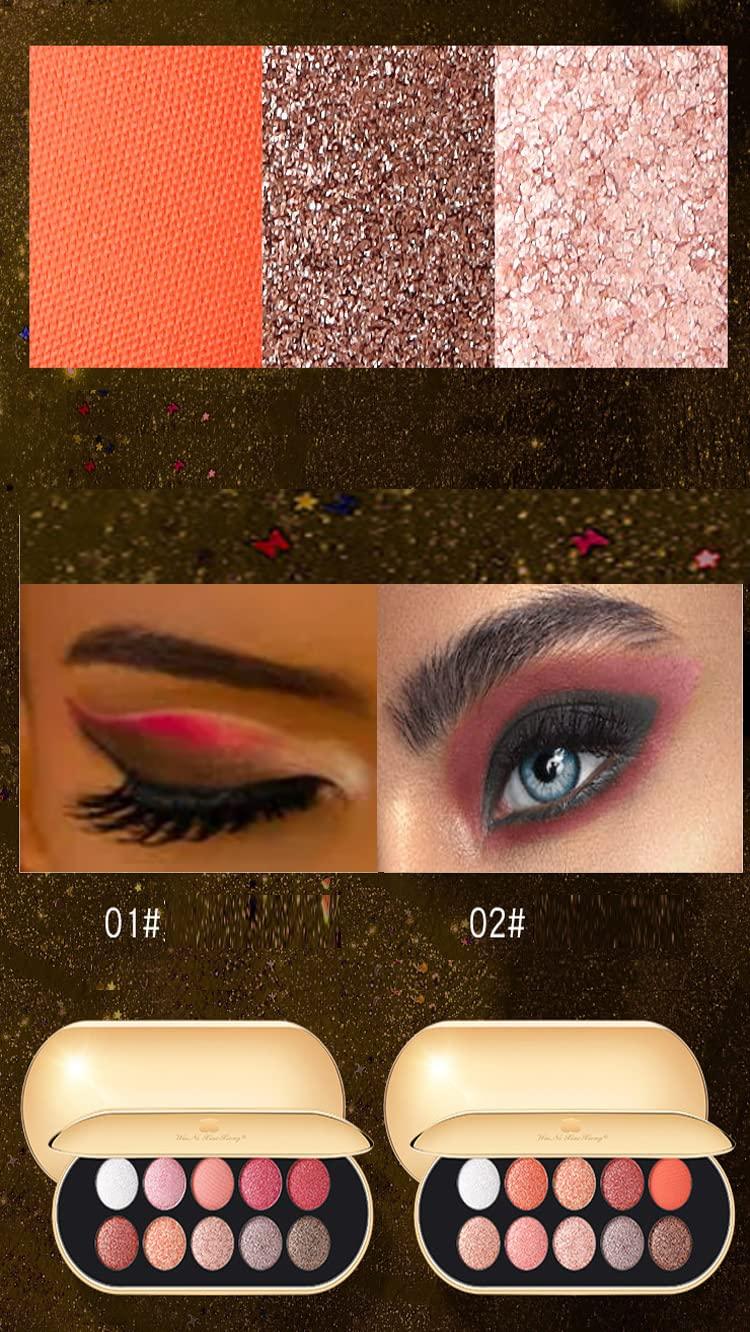 Glitter Eyeshadow Palette Gold Glitter Eyeshadow Makeup Set 10 Colors