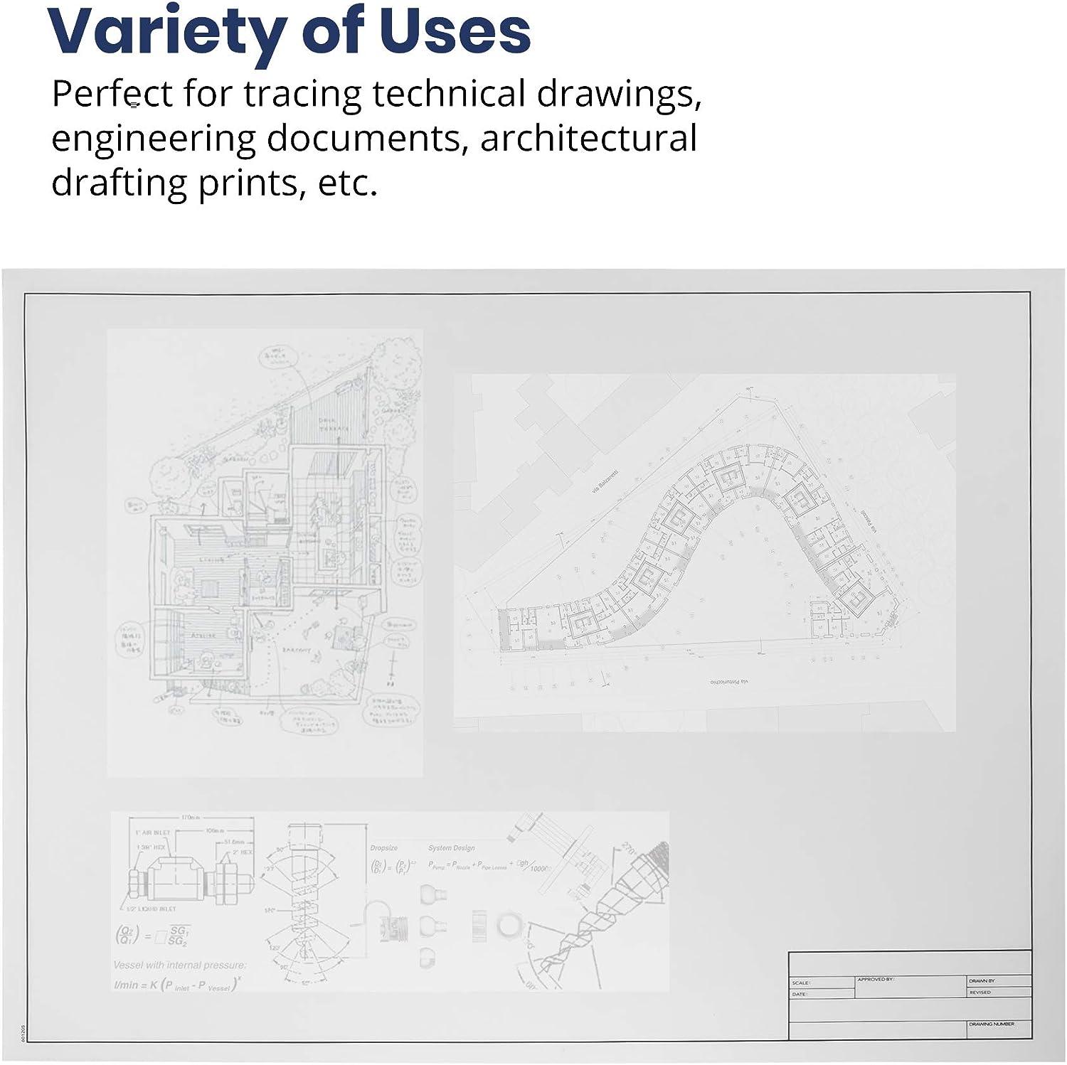 Pacific Arc, Drafting Vellum Sheets, 10-Sheets 8.5 x 11 inches Paper Rag  Vellum