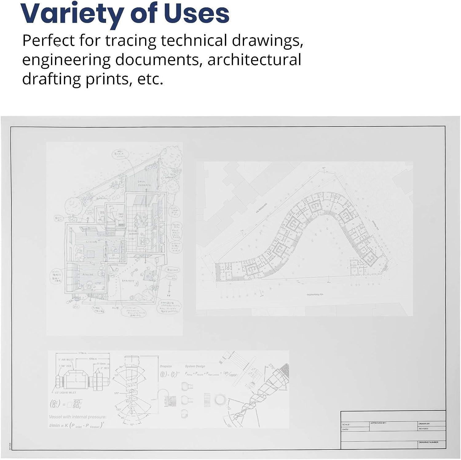 10Sheets 18x24 Pacific Arc Drafting Vellum Paper Rag with Title Block