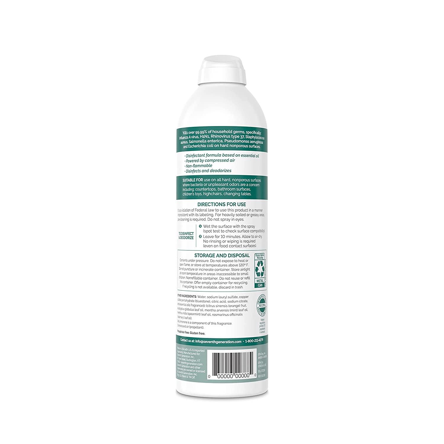 Seventh Generation Disinfecting Spray, Eucalyptus and Thyme