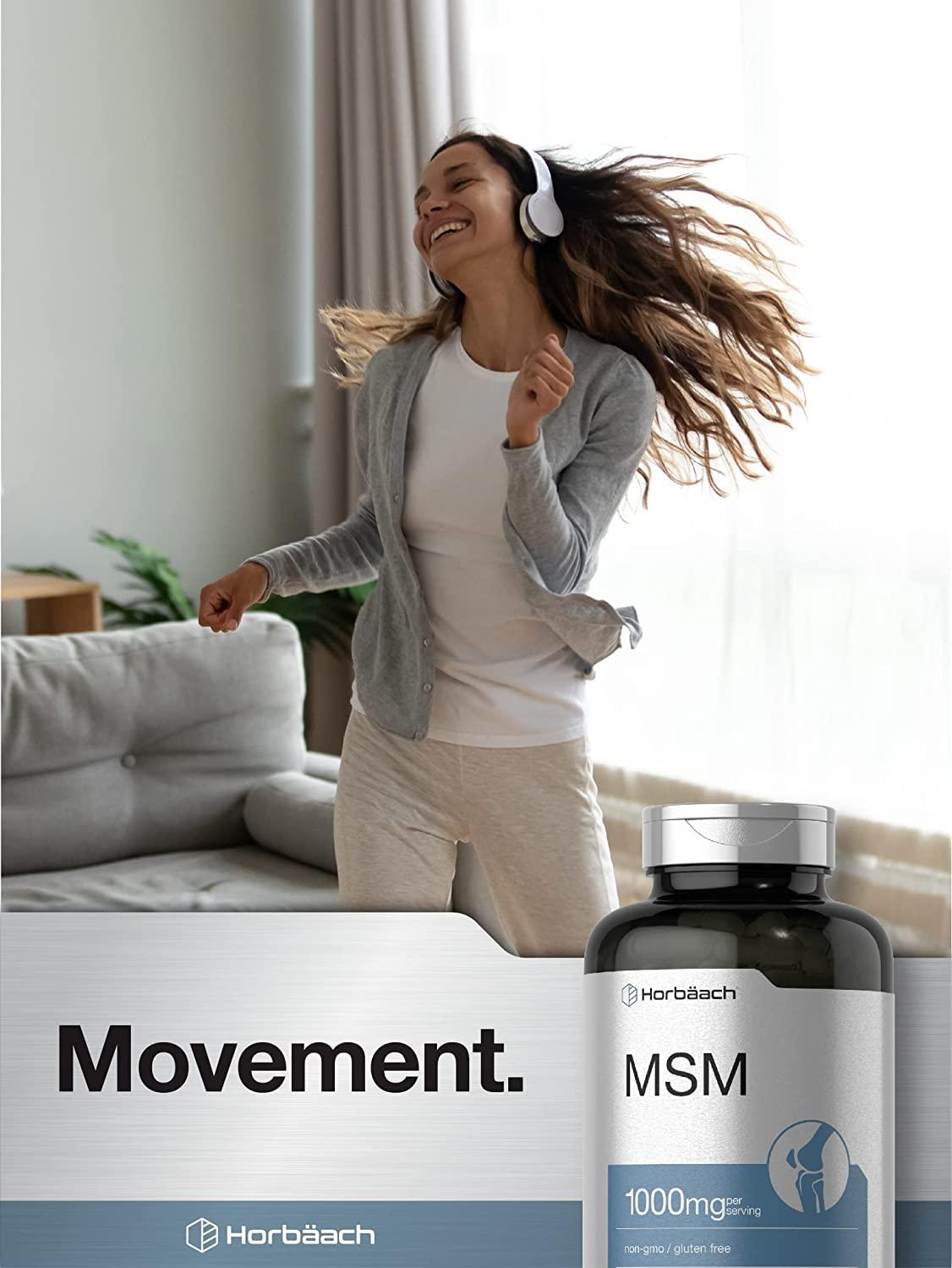 MSM Supplement Capsules 1000mg 250 Count NonGMO and Gluten Free