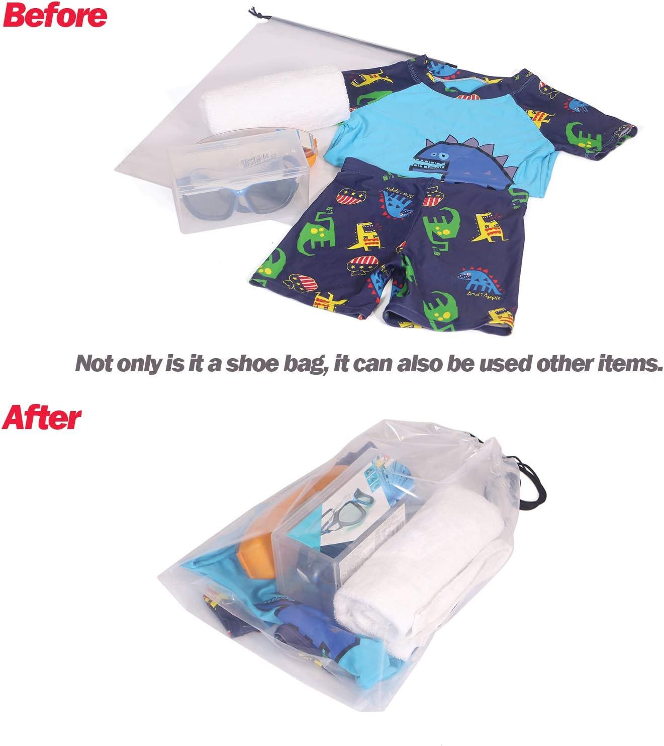 DIOMMELL Set of 8 Transparent Shoe Bags for Travel Large Clear Plastic