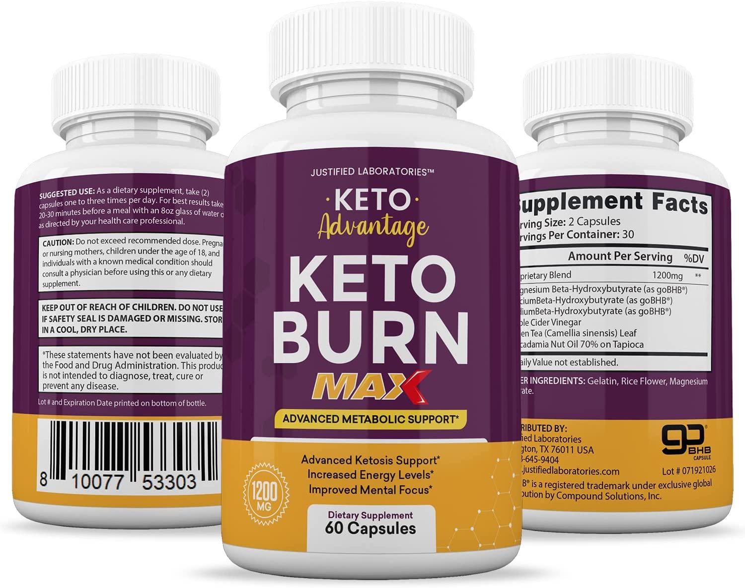 Keto Advantage Keto Burn Max 1200MG with Apple Cider Vinegar & goBHB