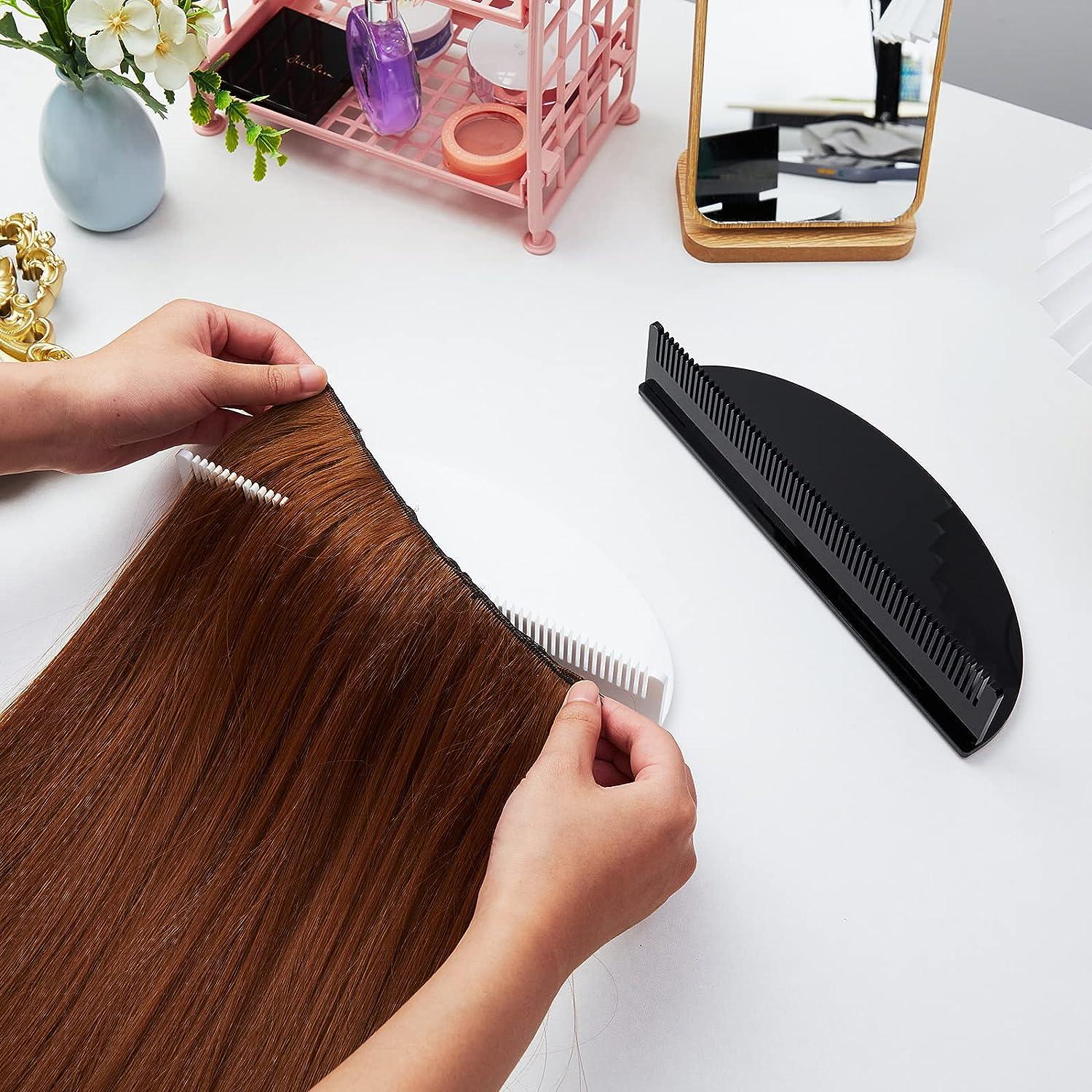 2 Pieces Hair Extension Holder Acrylic Hair Color Rack Display Hair  Extensions Stand Organizer Lightweight Portable Storage Wig holder for Hand  Tied Weft Full Bundle Tool Hair Styling Weave Wash Color