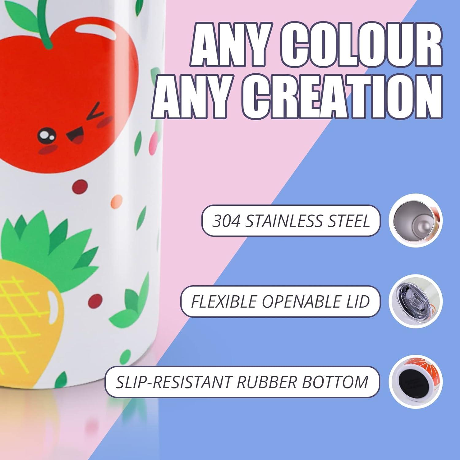 8 Pack Sublimation Tumbler Blank with Sublimation Paper - Skinny