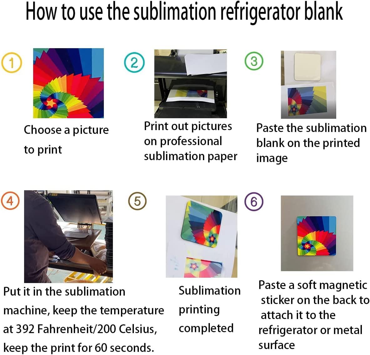 KLAQQED 4x4inches Sublimation Magnet Blanks Fridge Refrigerator