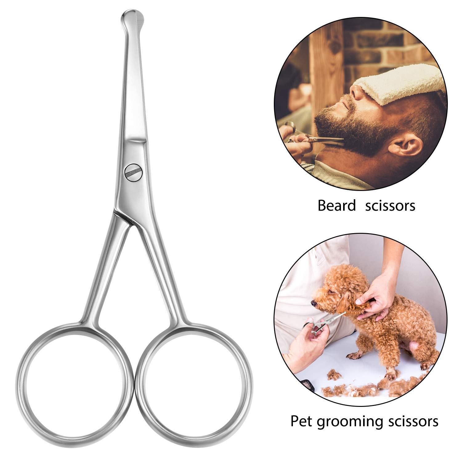 3 Pieces Nose Hair Scissors Rounded Tip Scissors Facial Hair Scissors