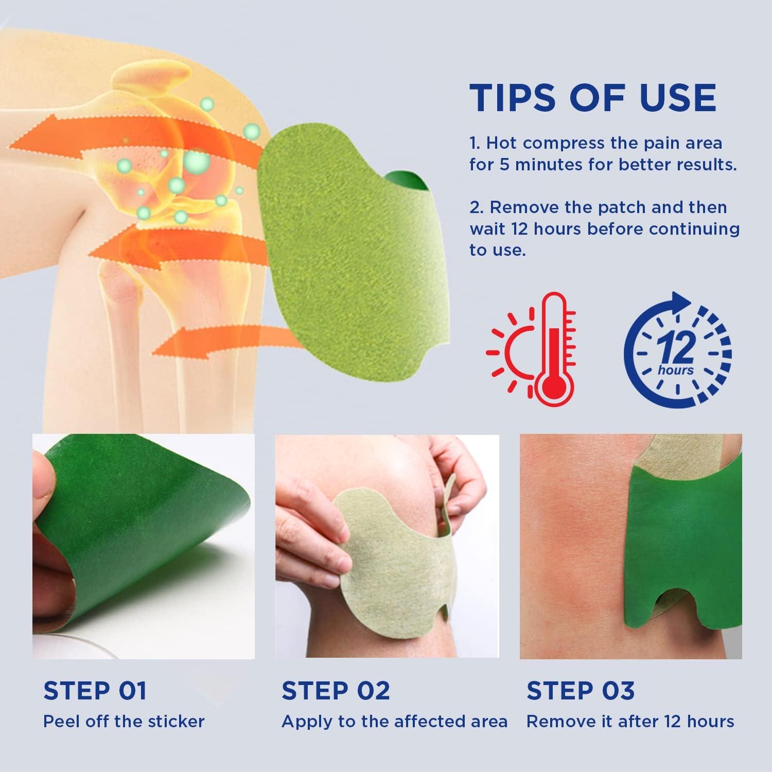 Herbal Knee Pain Relief Patches 32 Extra Strength Plasters for