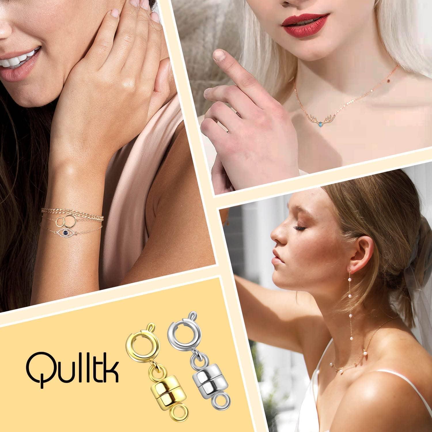 Qulltk Necklace Clasps and Closures 18K Gold and Silver Plated