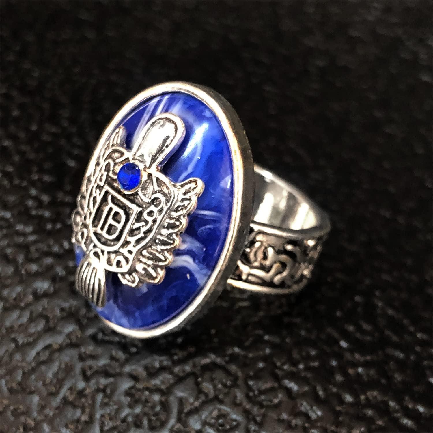 Vintage Vampire Diaries Damon Salvatore Ring Lapis Size 19mm Silver Plated  Gift : Amazon.in: Jewellery