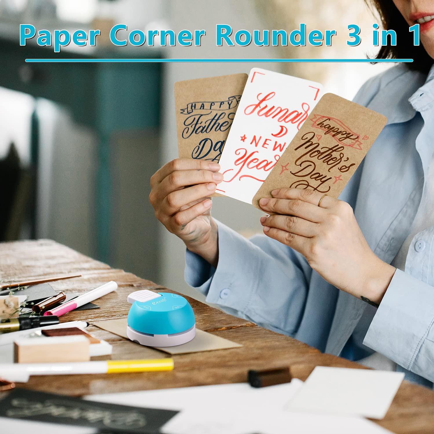 Meterk Corner Rounder Punch 3 in1 /R7/R10mm Round Corner Trimmer Cutter for  Card Craft Scrapbook Wrapping Paper Sticker Photo Laminate DIY 