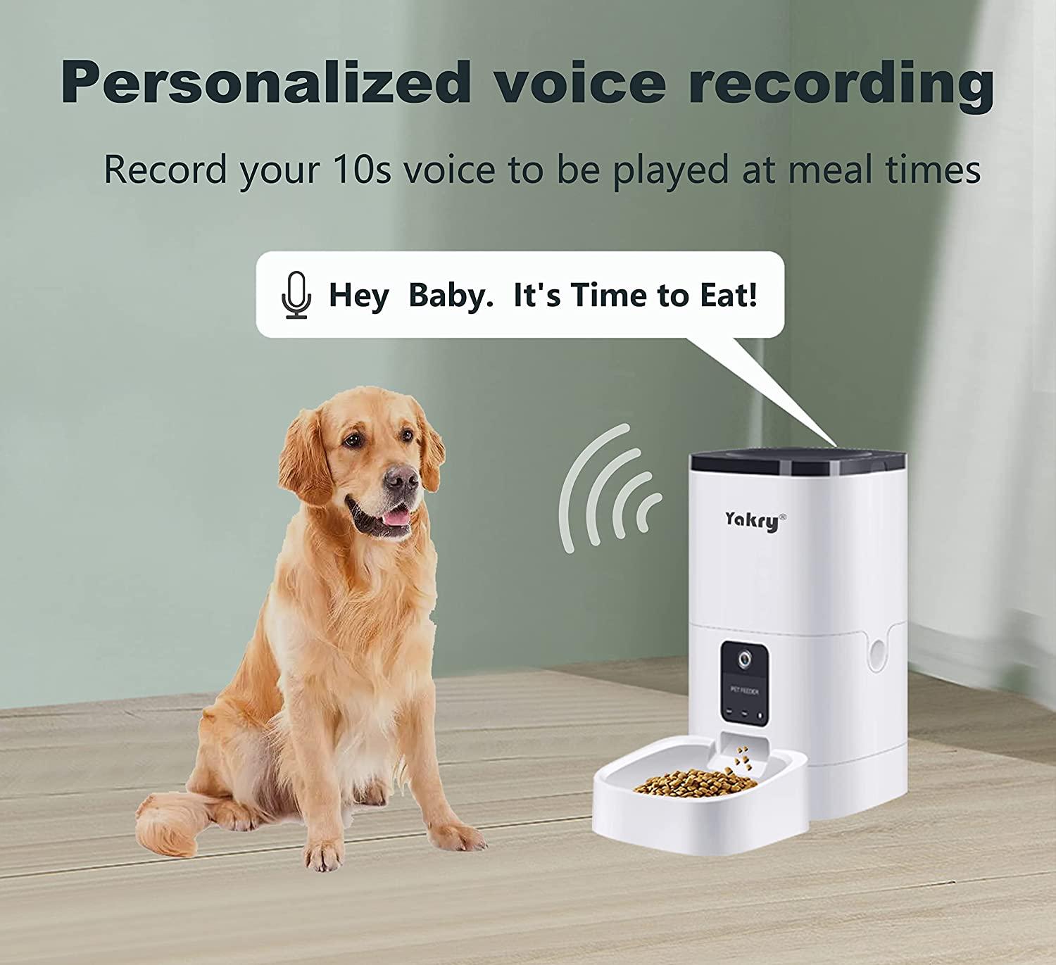 Automatic Cat Feeders 6L Smart Dog Feeder,Timer Voice and Video Recording  HD 1080P Camera Night Vision WiFi Enabled App for iPhone and Android Yakry  C2