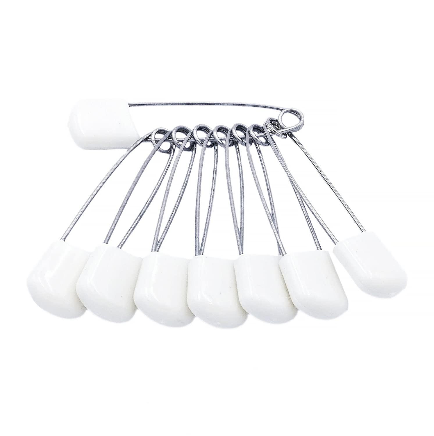 Diaper Pins, White Color Nappy Safety Pins Hold Clip Locking Cloth