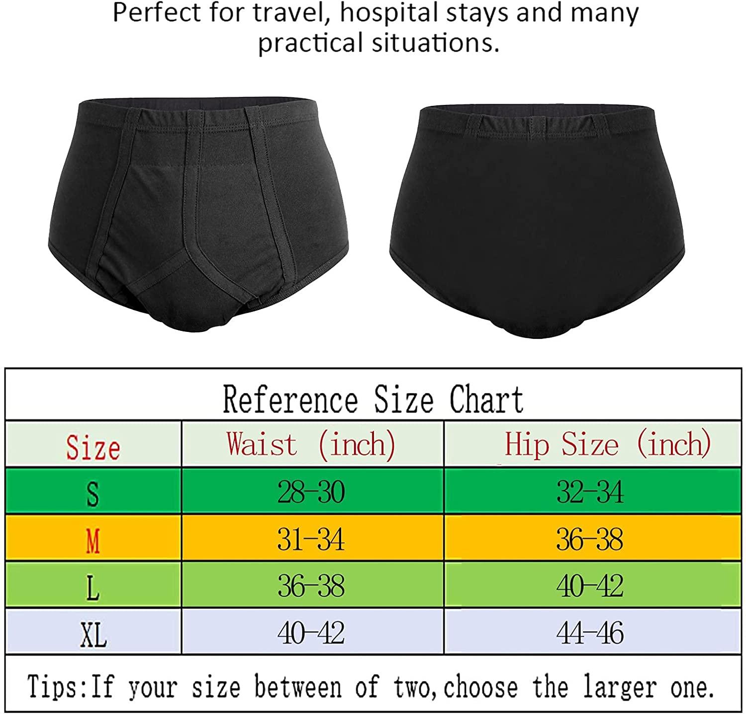 Men's Incontinence Underwear 3-Packs Bladder Control Briefs Washable Urinary  Underwear