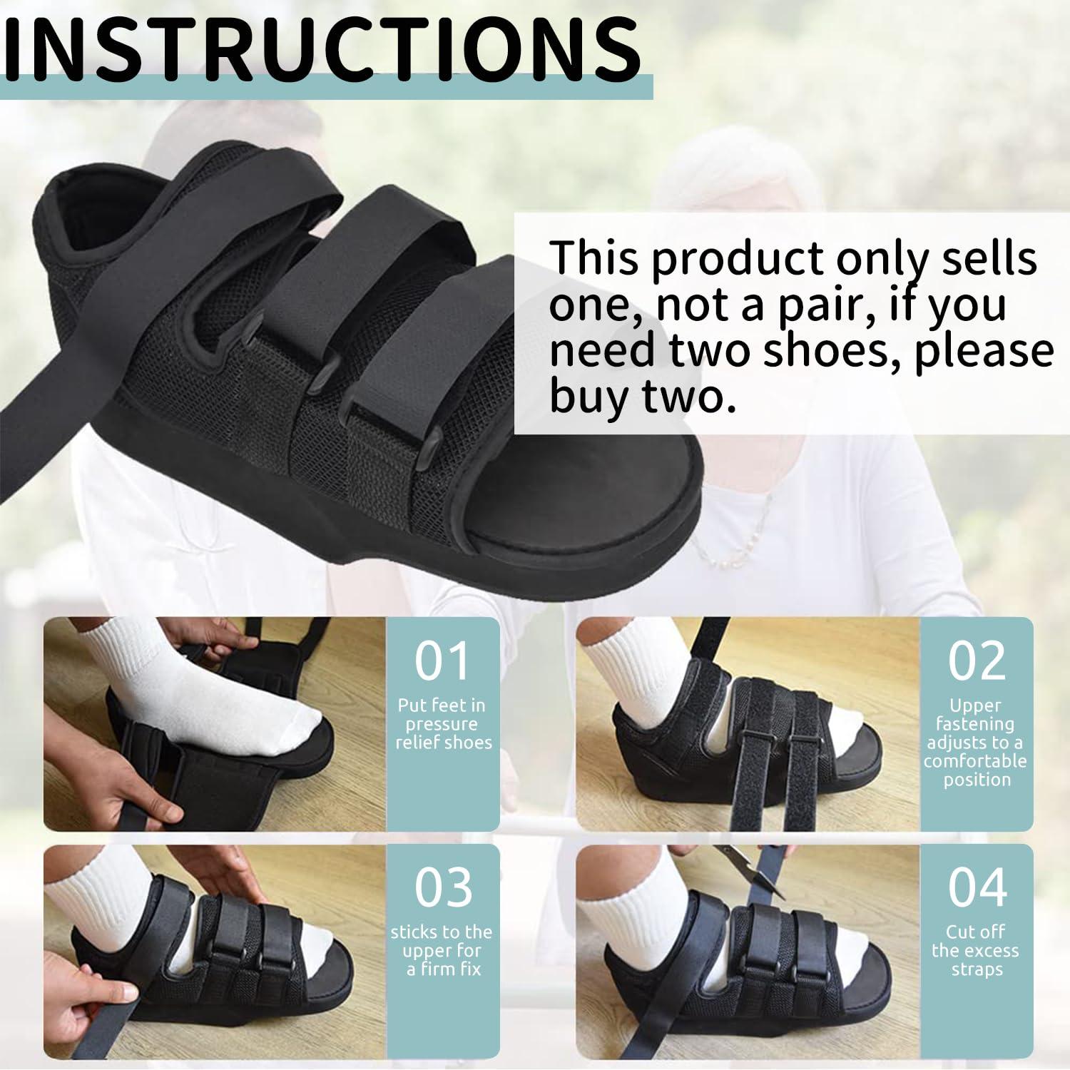Adjustable Post Op Recovery Shoe for Foot OffLoading Medical Walking Support for Surgery