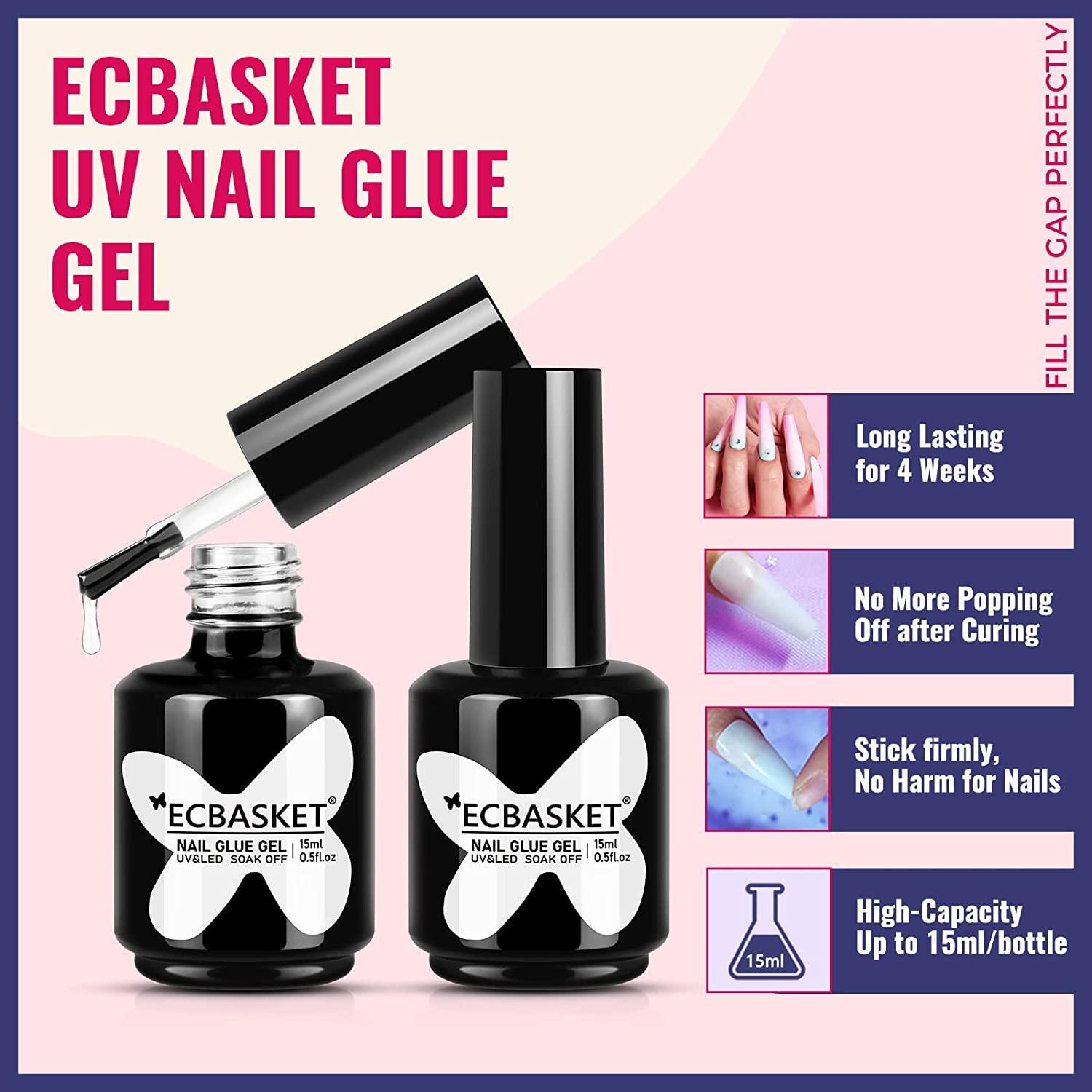 Nail Gel Glue x Nail Tips Kit ECBASKET Glue Gel and Nail Tips Kit