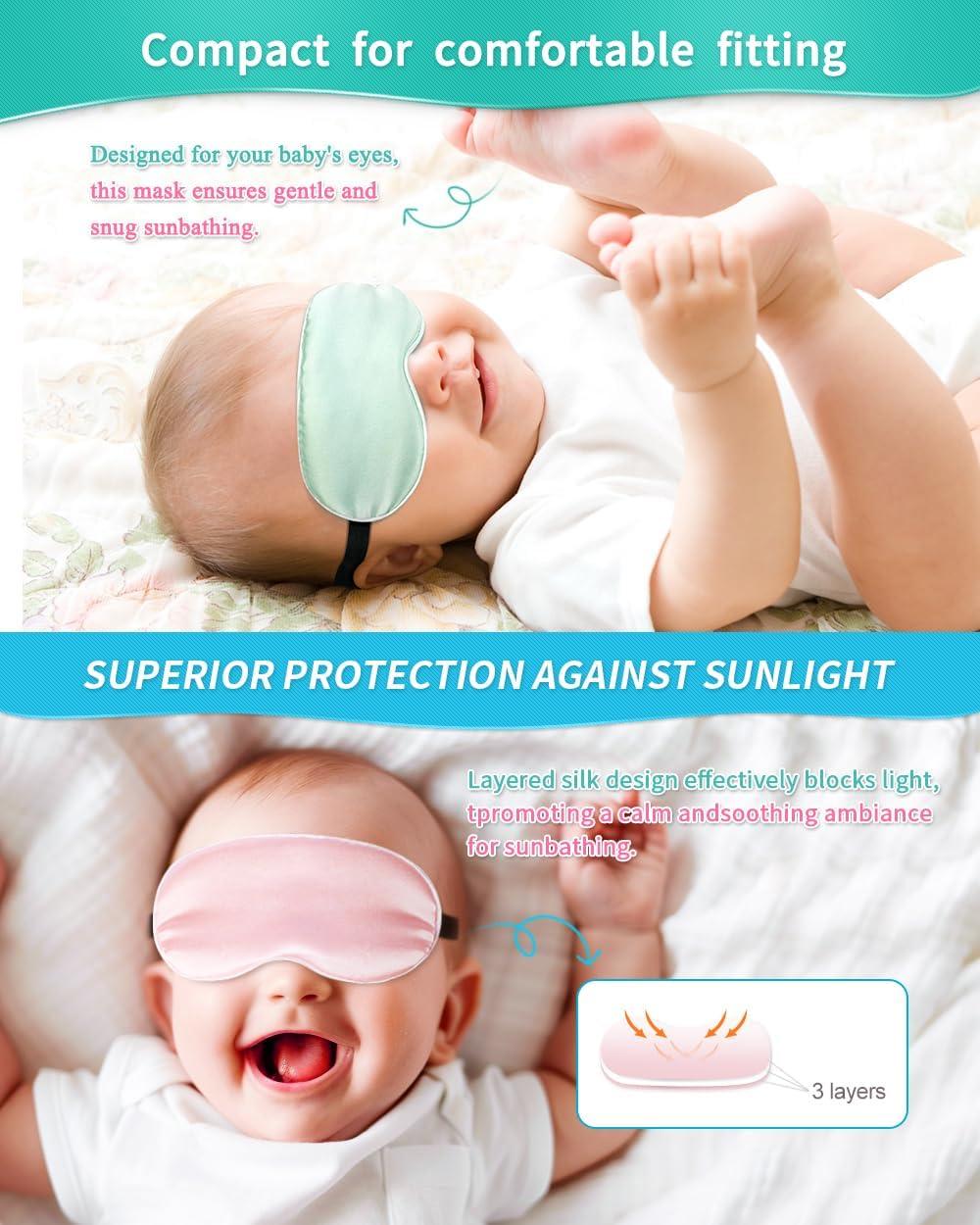 Mulberry Silk Baby Sleep Mask Soft Adjustable Eye Cover for