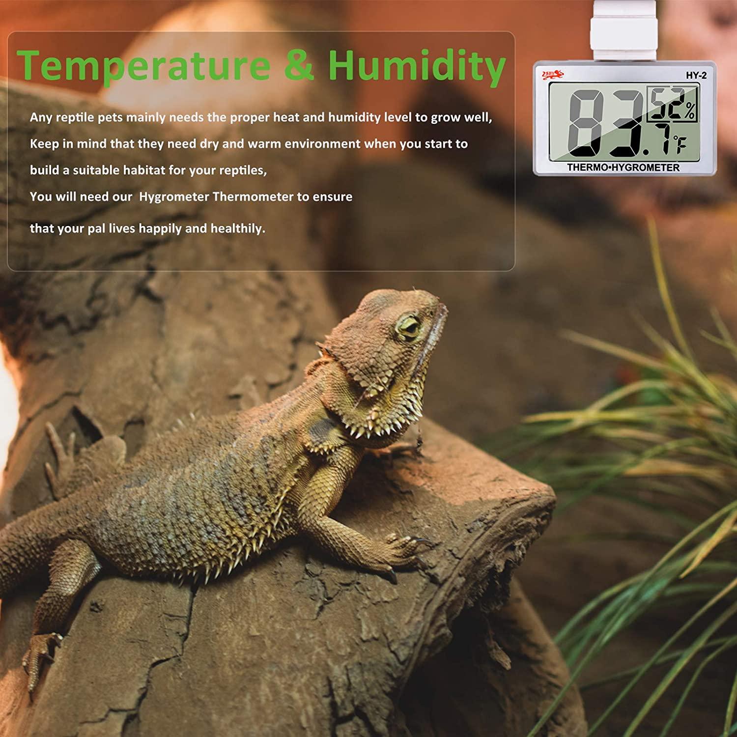 LCD Digital Reptile Thermometer Hygrometer - Ideal for Reptile ...