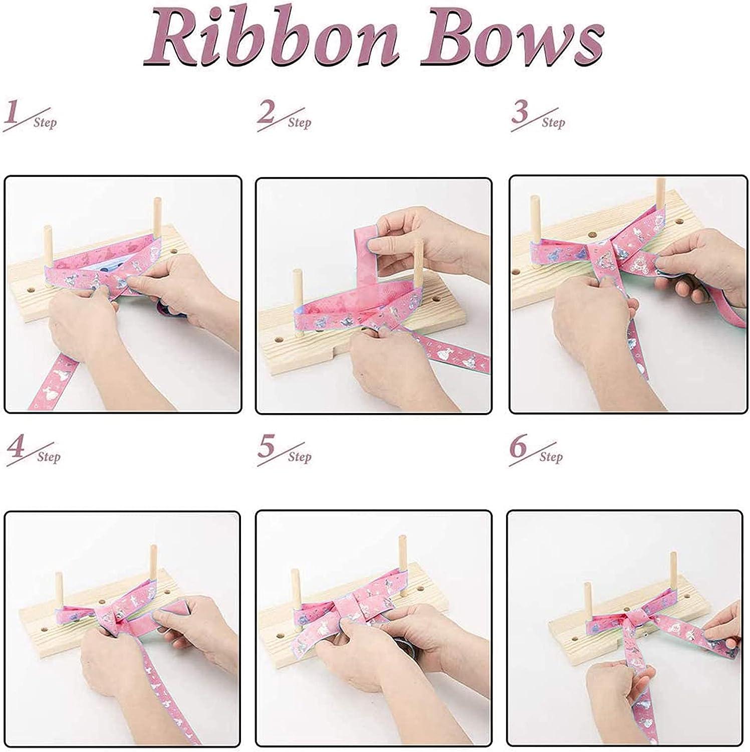 YUIO Bow Maker for Ribbon Wreaths, Double Sided Wreath Wooden Bow Making  Tools for Creating Gift Bows, Handmade Bowknot Making for Home Decoration