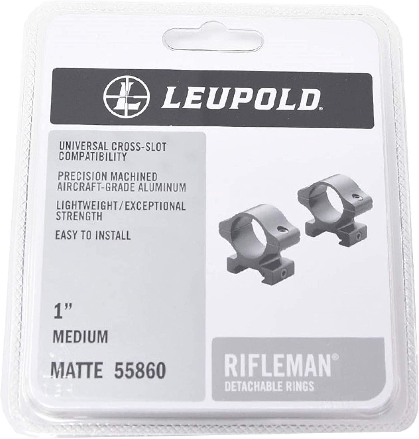 Leupold Rifleman Scope Rings 1" Detachable Medium Rings Matte