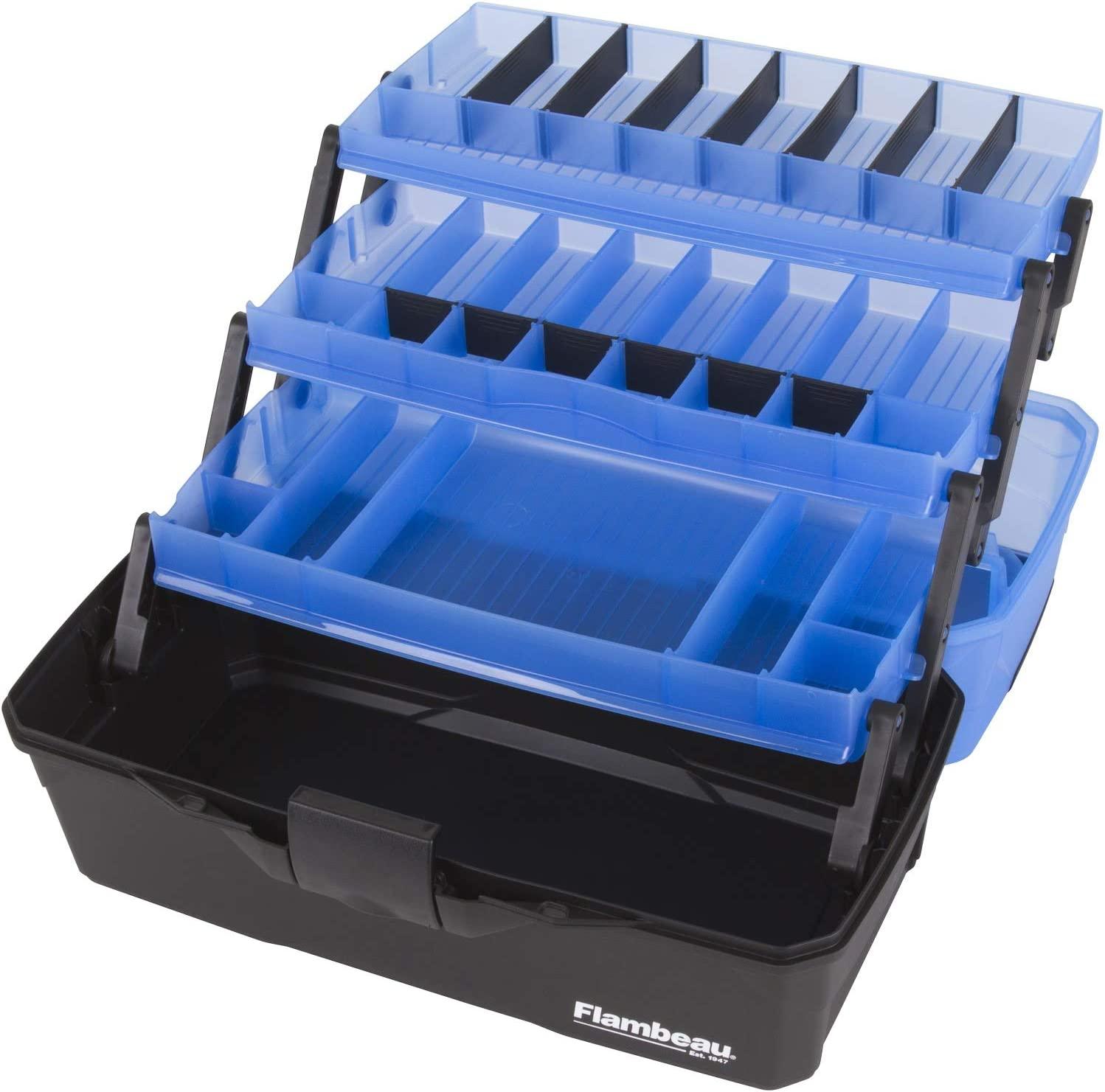 Flambeau Outdoors 6383FB 3-Tray Classic Tray Tackle Box, Portable Tackle  Organizer, Frost Blue/Black
