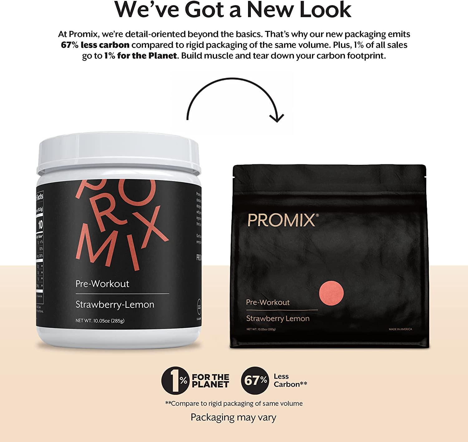 Promix Strawberry Lemon PreWorkout Powder Focus, Performance, Muscle