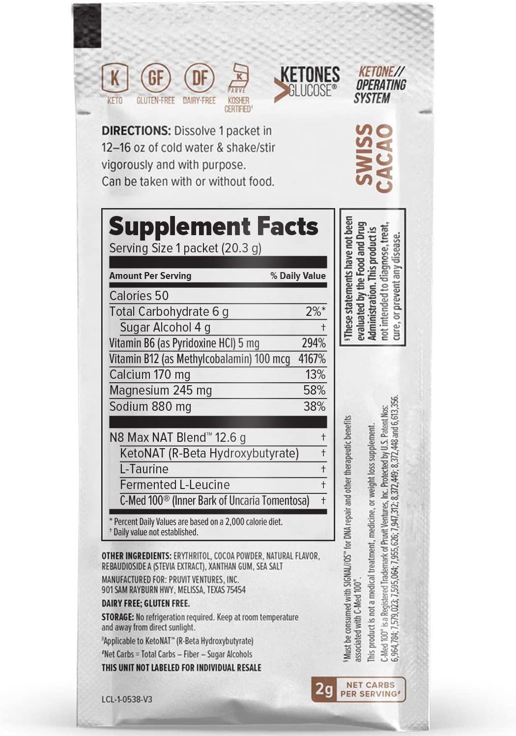 Keto//OS NAT Swiss Cacao Keto Supplements Caffeine Free ...