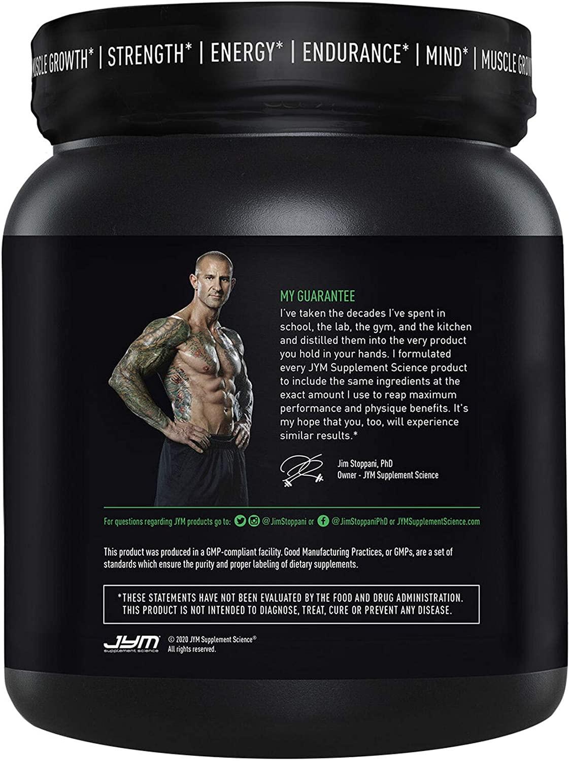 JYM Pre Workout Powder BCAAs, Creatine HCI, AlphaGPC, Beet Root