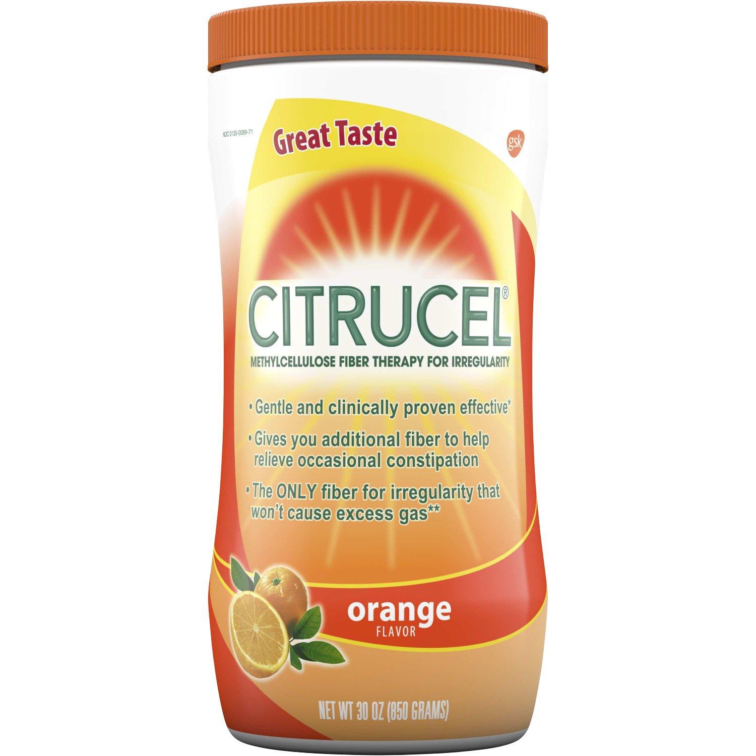 Citrucel Powder Orange Flavor - 30oz (Pack of 2) for Occasional ...