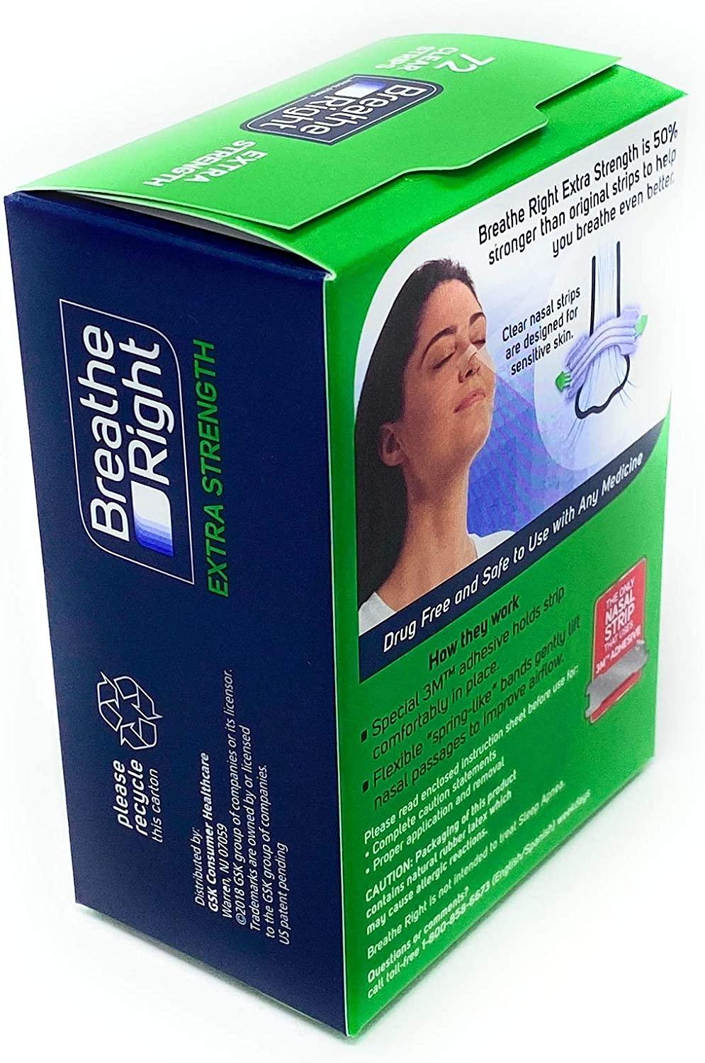 Breathe Right Nasal Strips Extra Clear 72 Clear Strips for Sensitive Skin