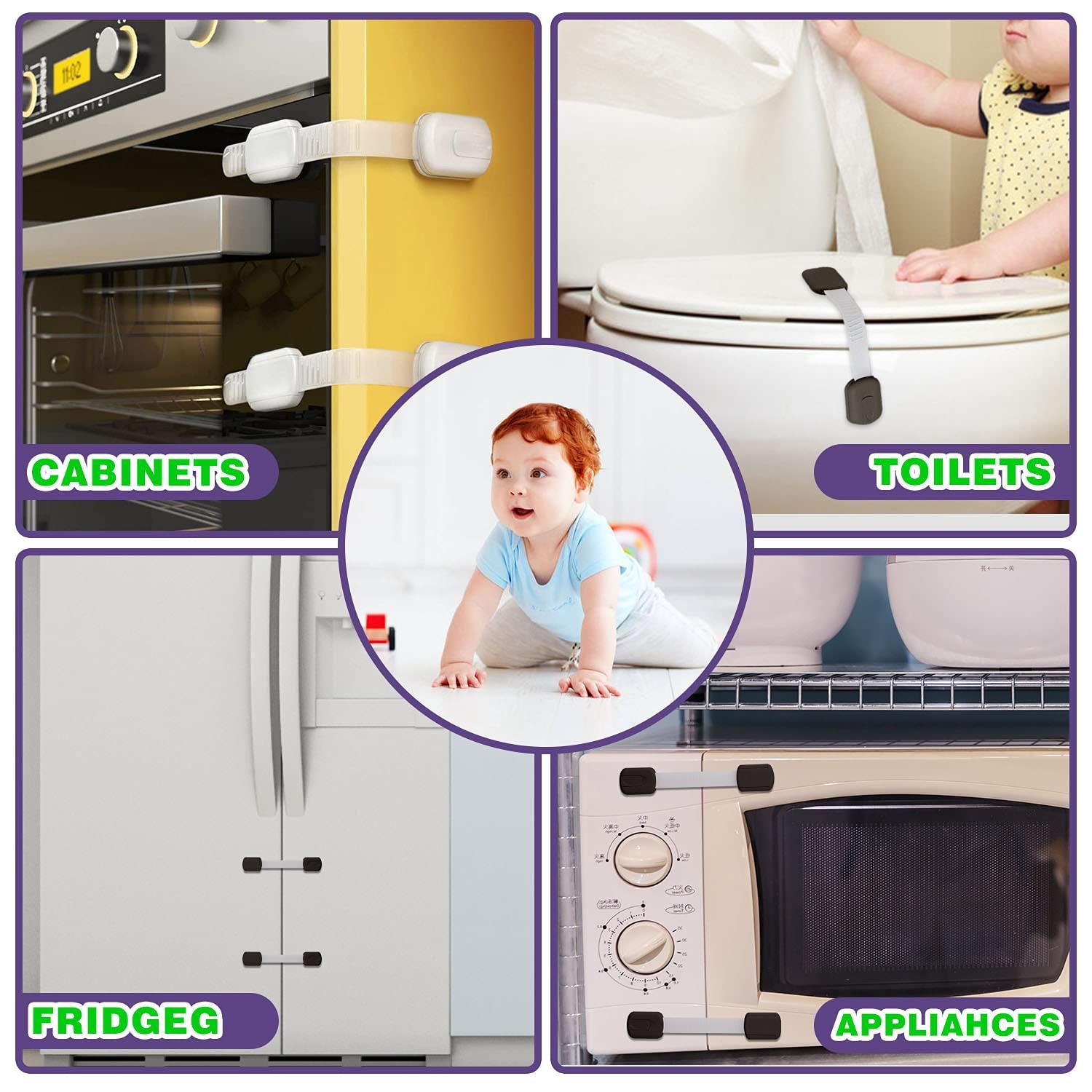 Airydar 5 Pack Fridge Locks, Child Safety Cupboard Locks, No Tools Or