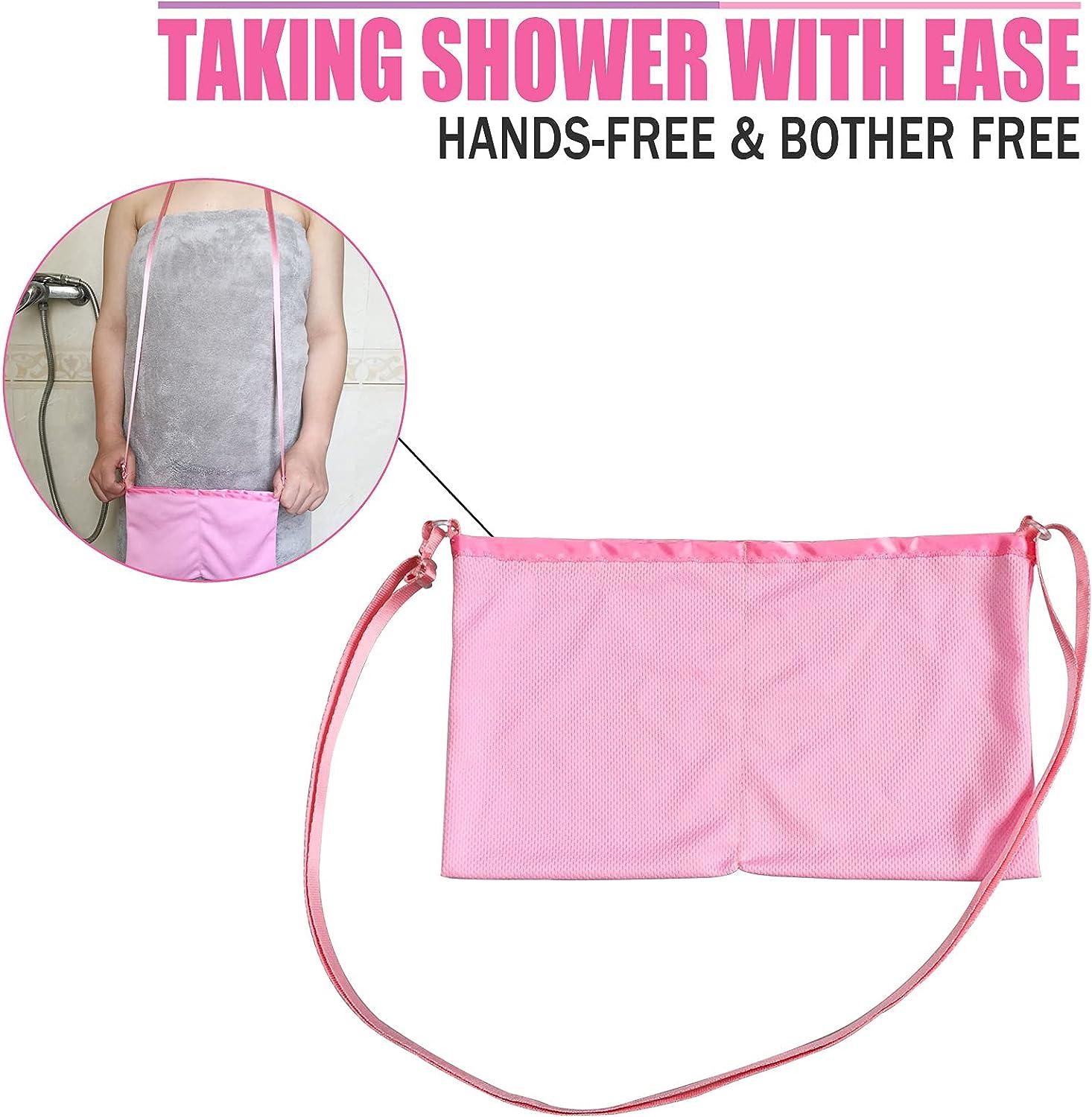 Quick Dry Mastectomy Drain Holder Pouch with Shower Bag, Tummy Tuck